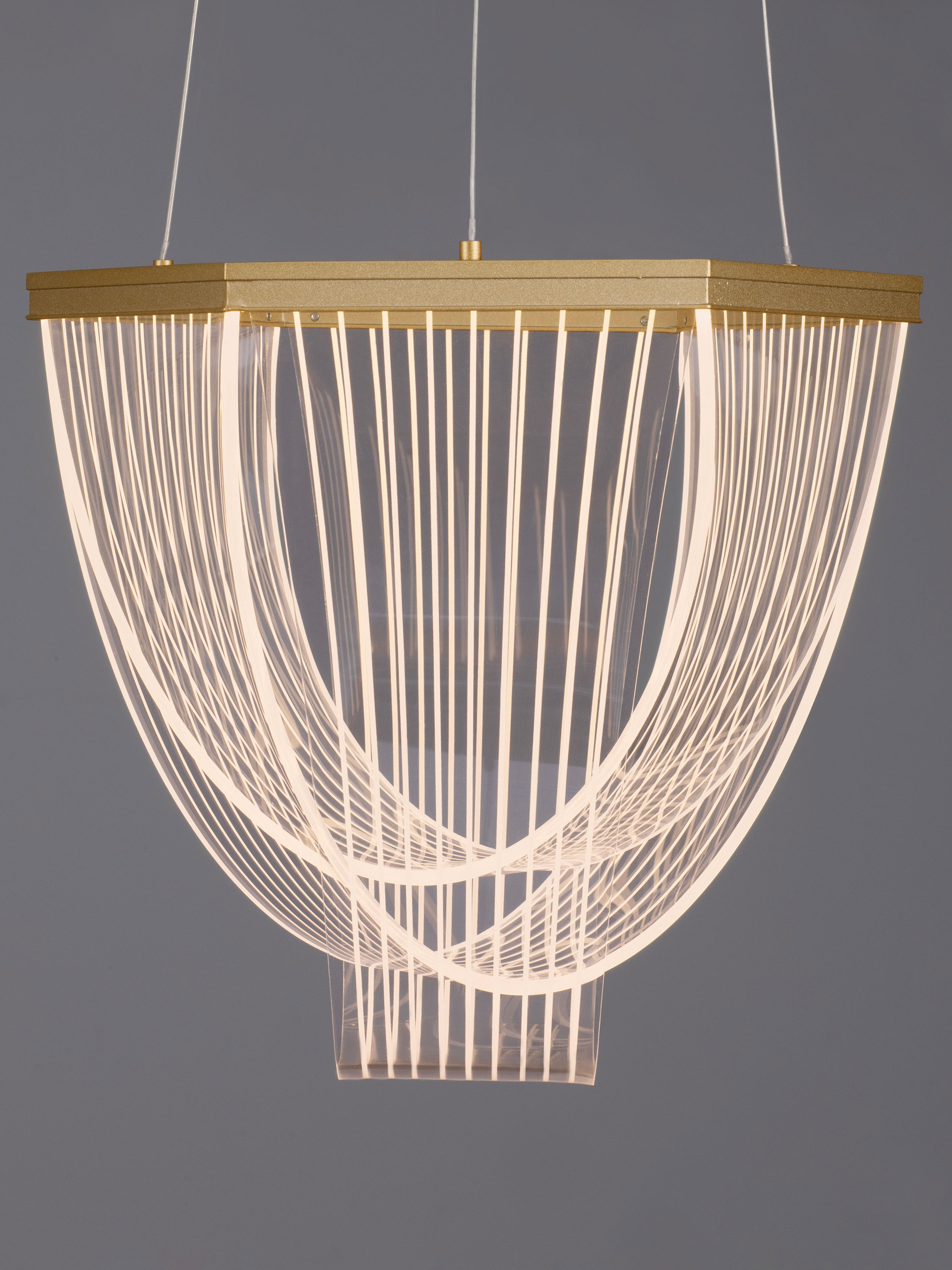 VALENTIN | H 120 D 35 cm | 20 W | 3000 K | 1395 lm | IP20 | Oro | Alluminio/Acrilico