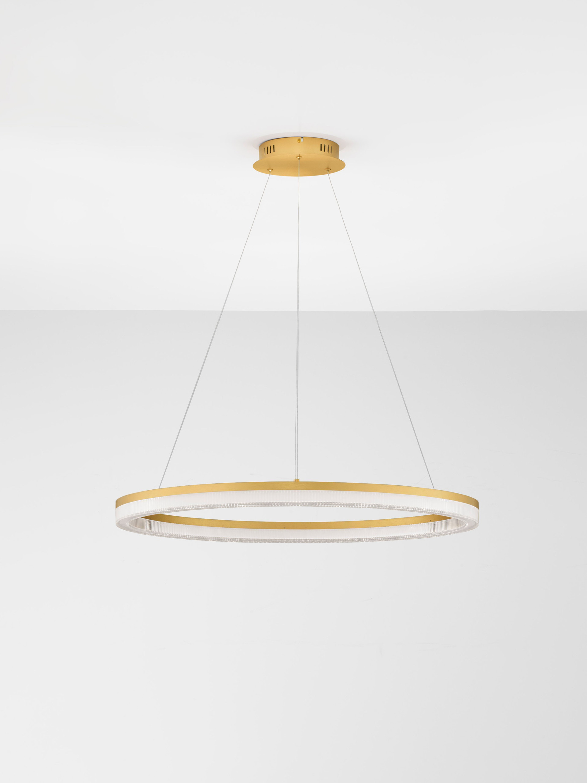 LUANA | H 120 D 80 cm | 41 W | 3000/2700/4000 K | 2665 lm | IP20 | Oro | Alluminio/Acrilico