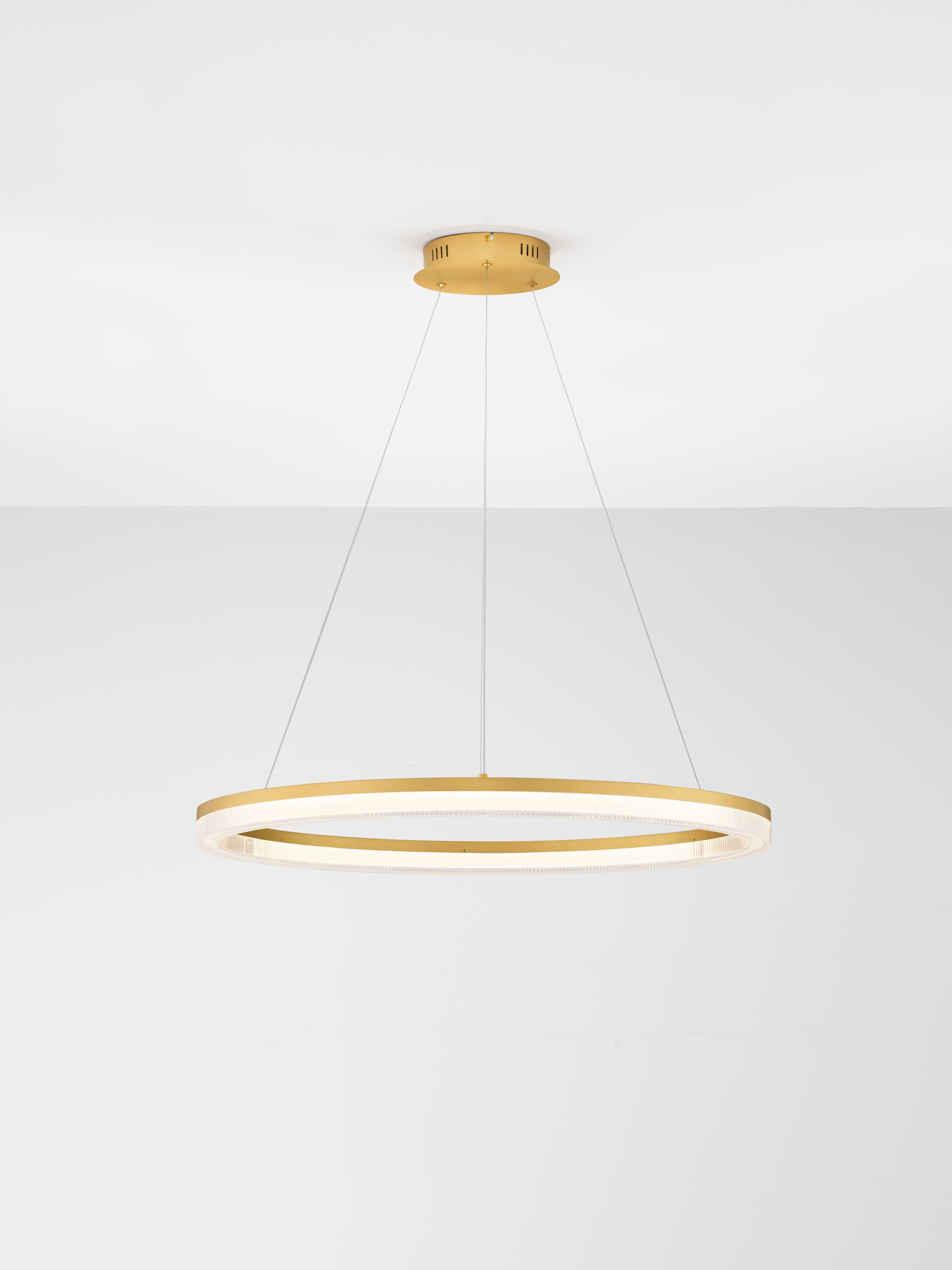 LUANA | H 120 D 80 cm | 41 W | 3000/2700/4000 K | 2665 lm | IP20 | Oro | Alluminio/Acrilico