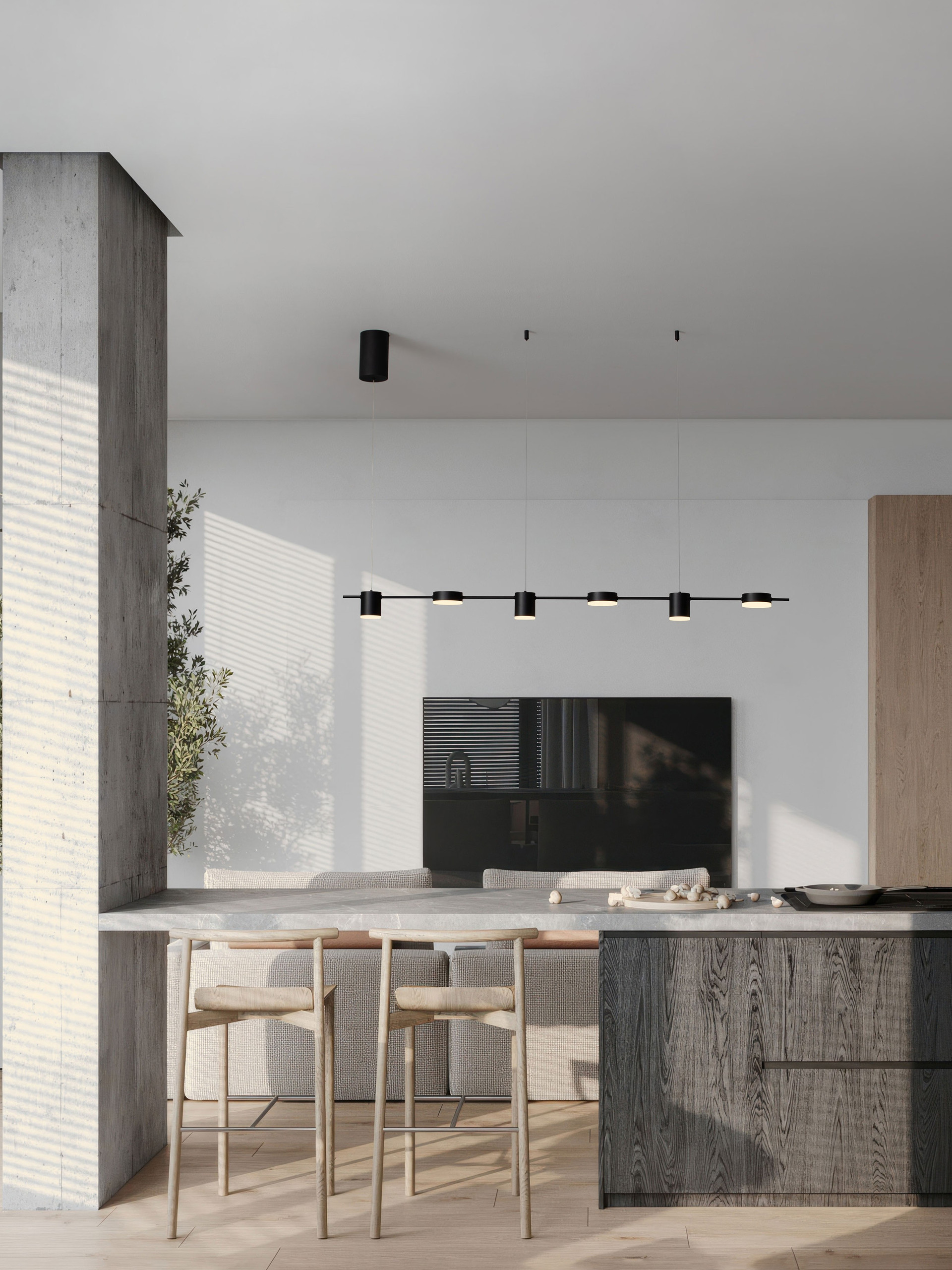RIAZ | L 150 W 10 H 120 cm | 29 W | 3000/2700/4000 K | 1418 lm | IP20 | Black | Aluminum/Acrylic