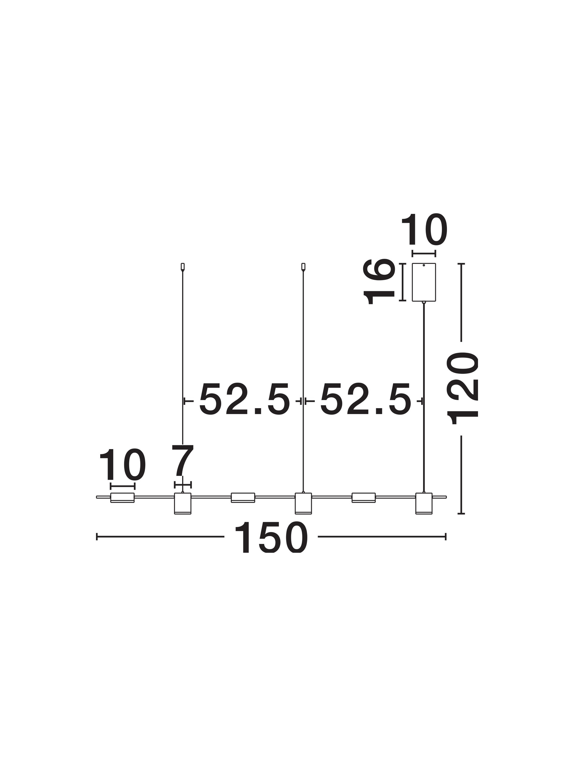 RIAZ | L 150 W 10 H 120 cm | 29 W | 3000/2700/4000 K | 1418 lm | IP20 | Black | Aluminum/Acrylic