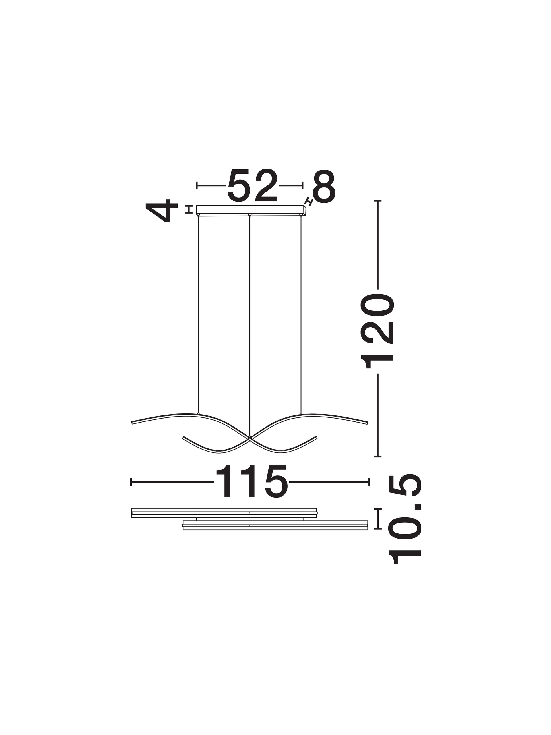 BRIO | L 115 W 8 H 120 cm | 27 W | 3000/2700/4000 K | 1145 lm | IP20 | Black | Aluminum/Acrylic