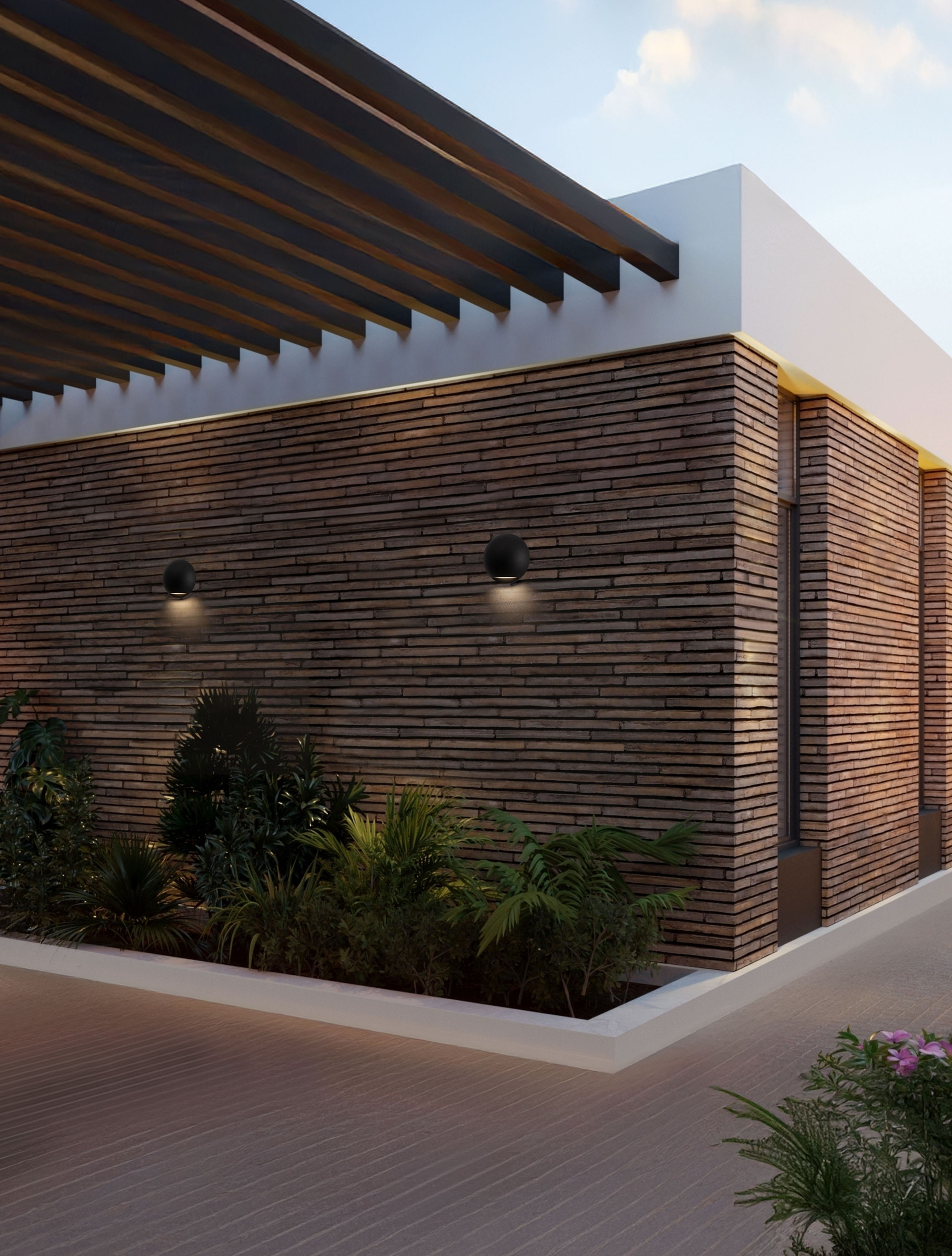 Passo Μαύρος Εξωτερικός Φωτισμός Τοίχου LED