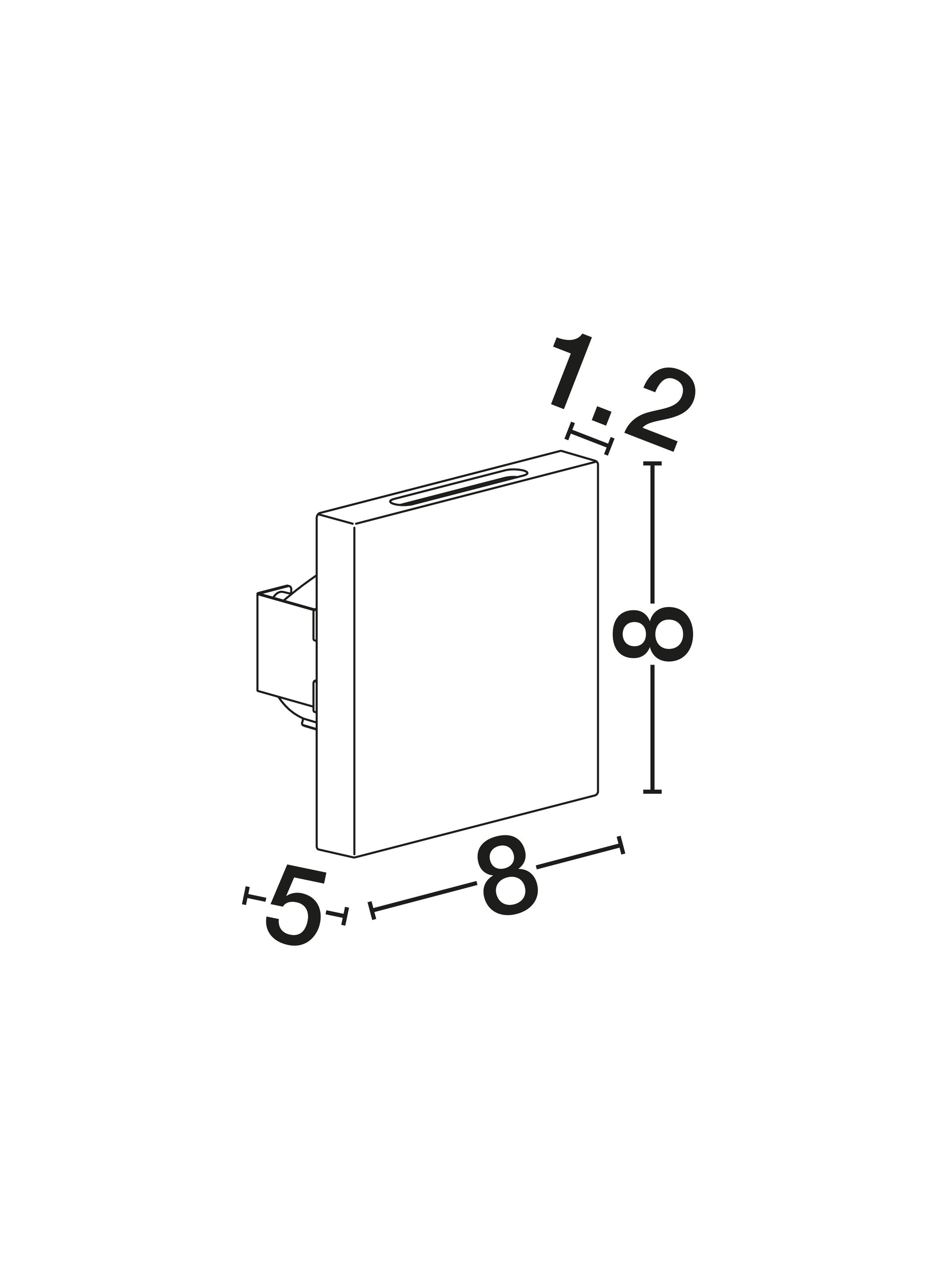 GOZ | L 8 W 5 H 8 cm | 2 W | 3000 K | 36 lm | IP65 | Black | Aluminum