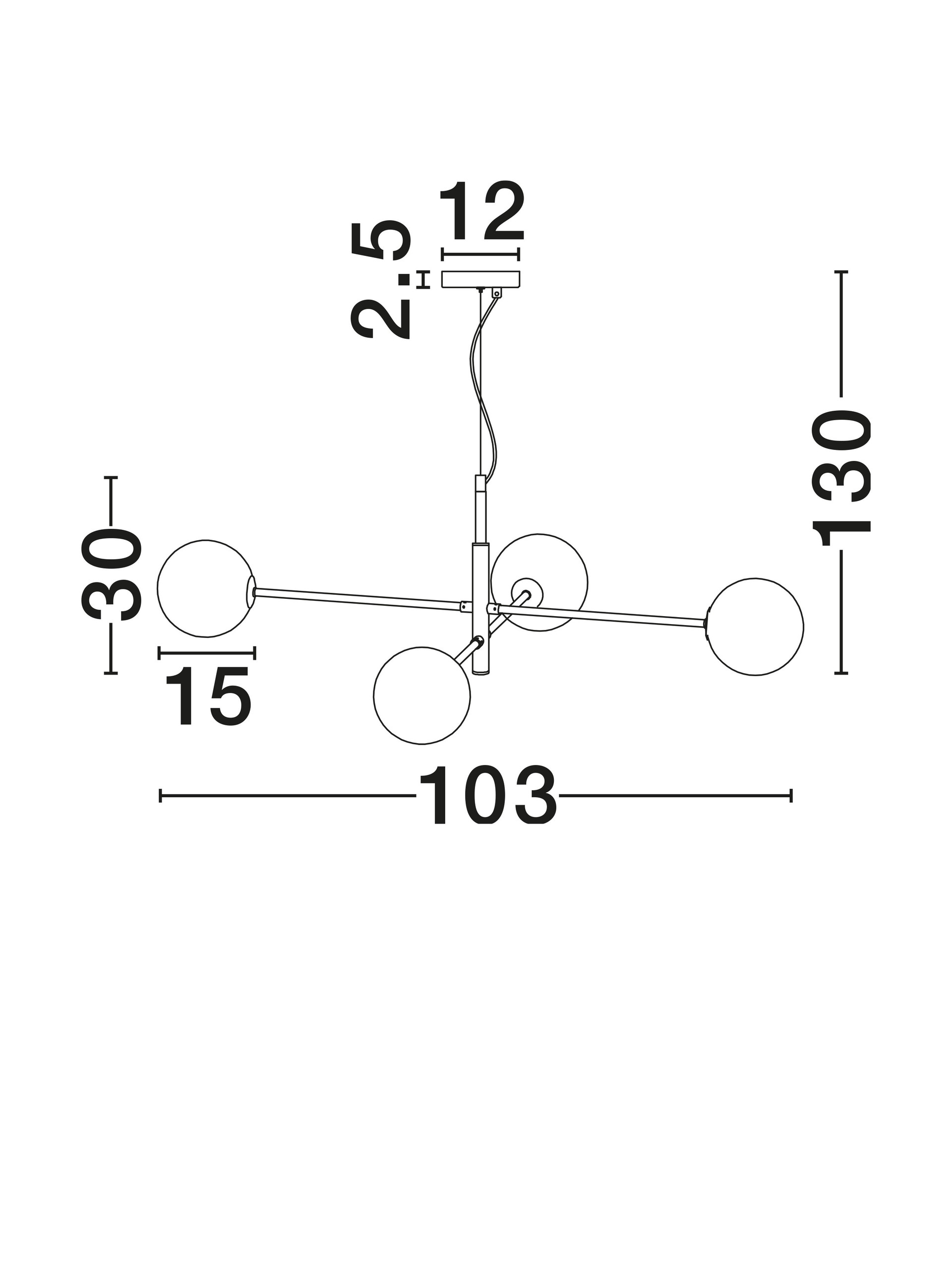 VITRA | L 103 W 85 H 130 cm | 20 W | IP20 | Black/White/Gold | Glass/Metal