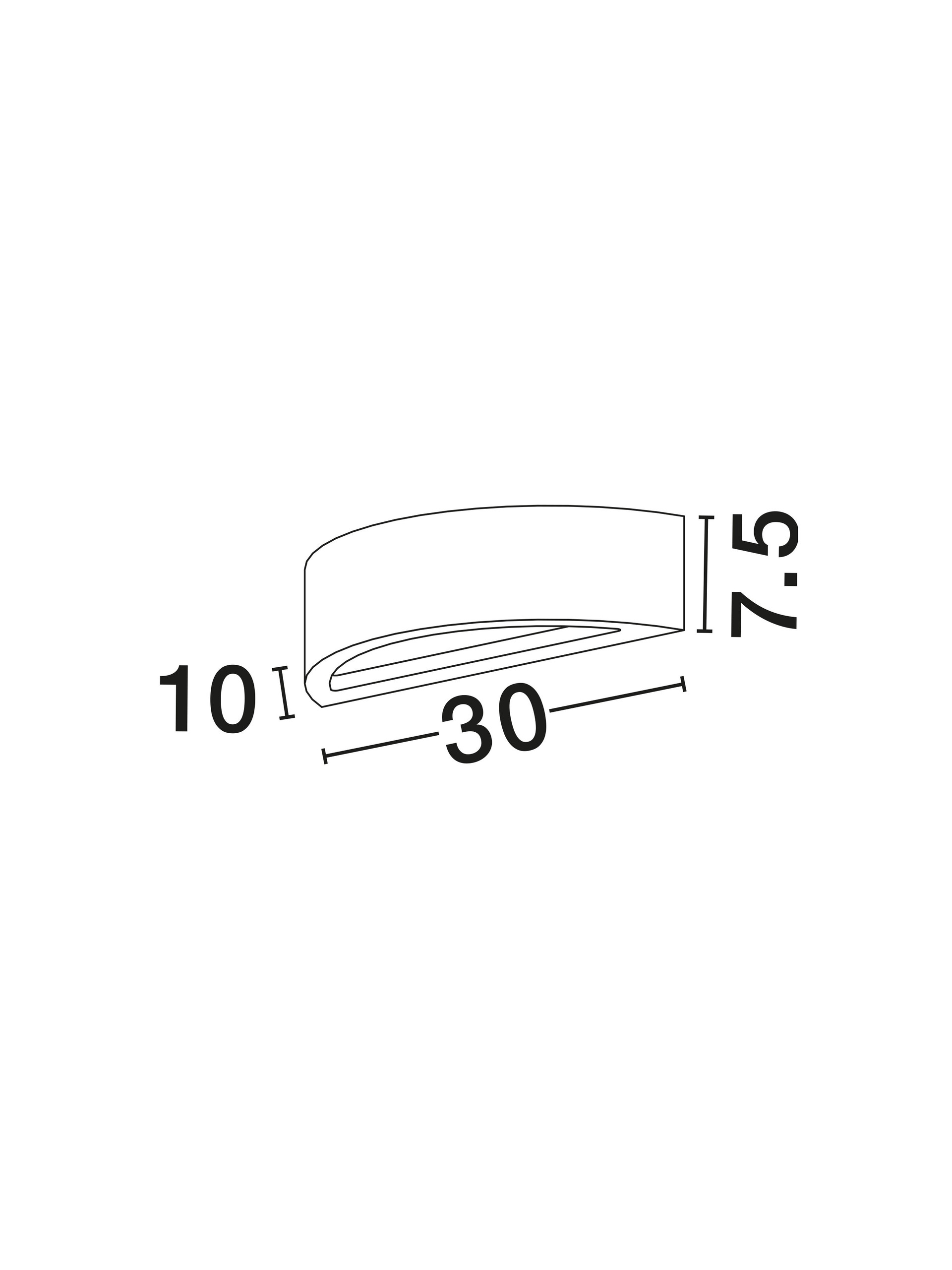 SANDRO | L 30 W 10 H 7.5 cm | 5 W | IP20 | Weiß | Gips