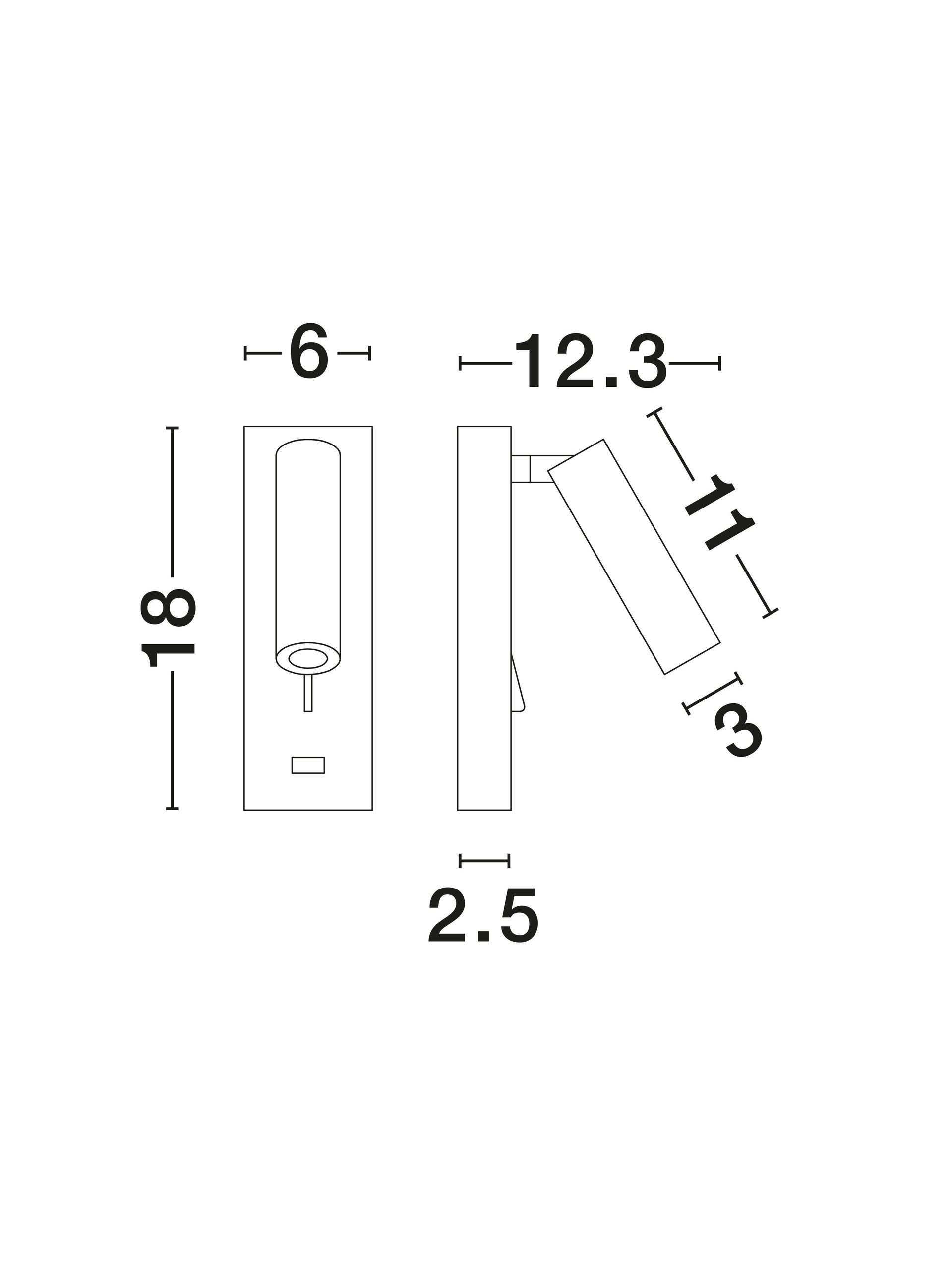 FUSE | L 6 W 12.3 H 18 cm | 3 W | 3000 K | 210 lm | IP20 | Black | Aluminum