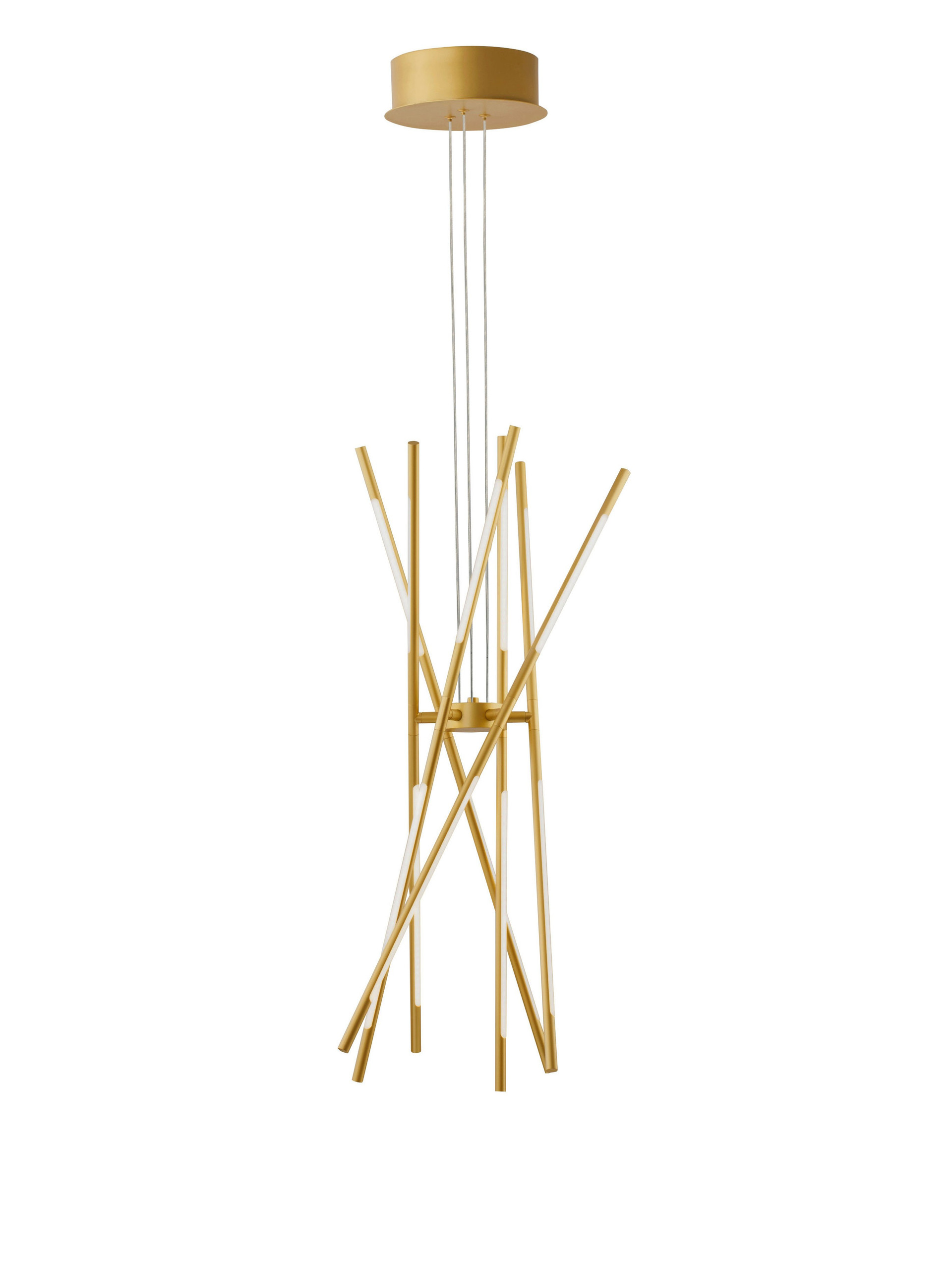 RACCIO | H 120 D 85 cm | 68 W | 3000 K | 5397 lm | IP20 | Gold | Metal/Acrylic