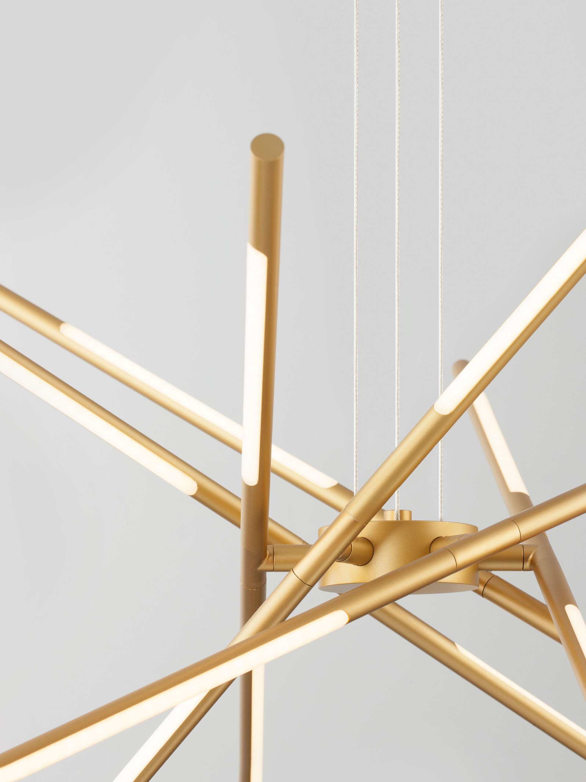 RACCIO | H 120 D 85 cm | 68 W | 3000 K | 5397 lm | IP20 | Gold | Metal/Acrylic