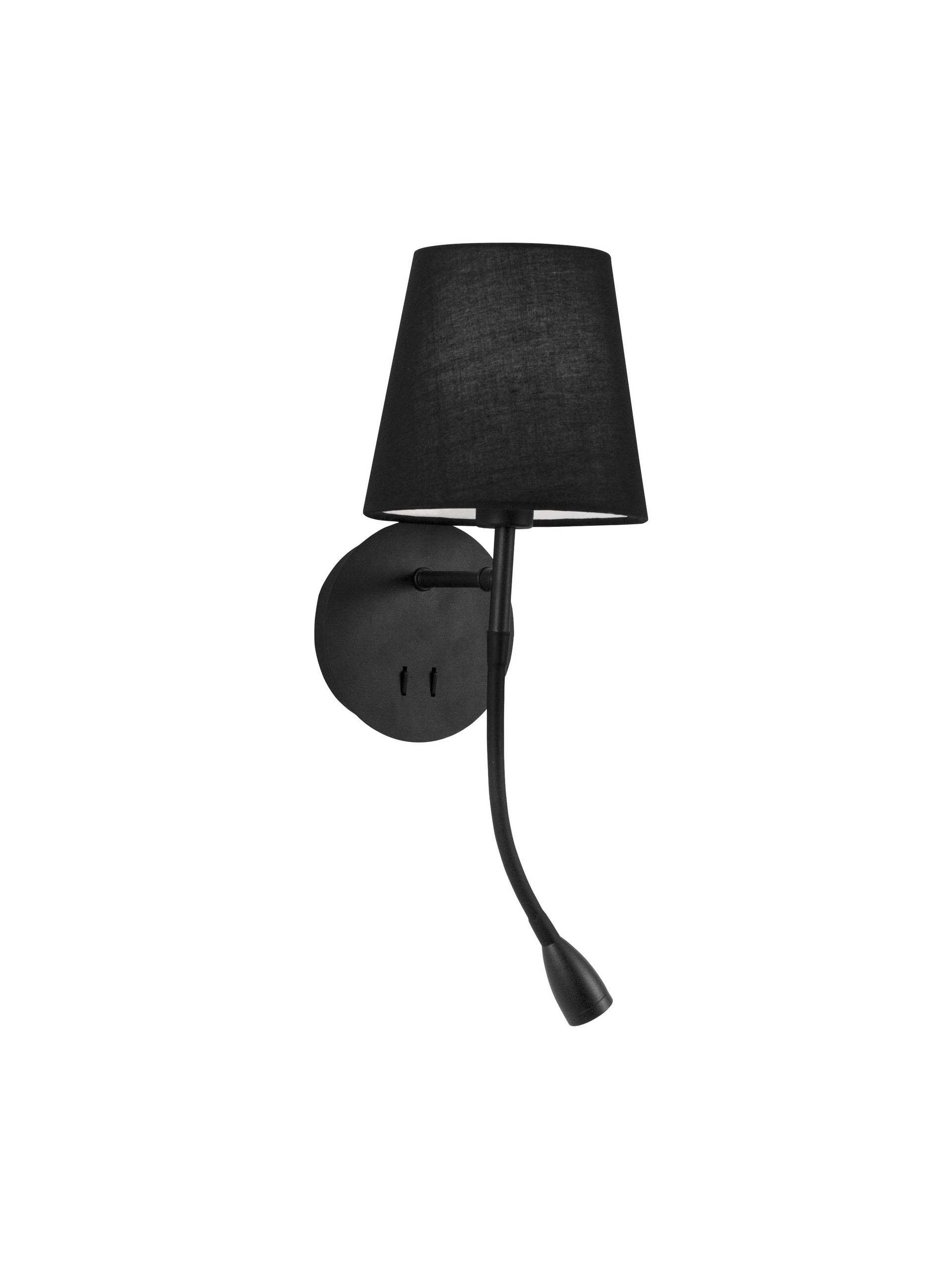 NIA | L 16 W 19 H 30 cm | 8 W | 3000 K | 180 lm | IP20 | Black | Metal/Fabric