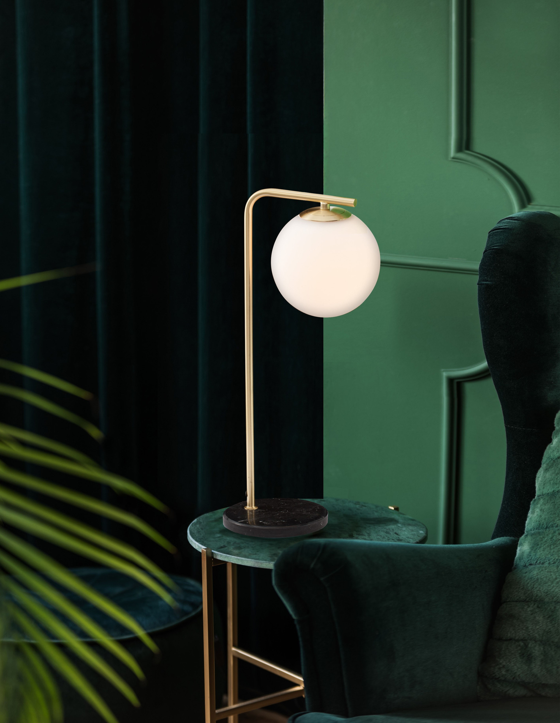 ALVAREZ | L 22 W 15 H 51 cm | 5 W | IP20 | Black/White/Gold | Glass/Metal/Marble