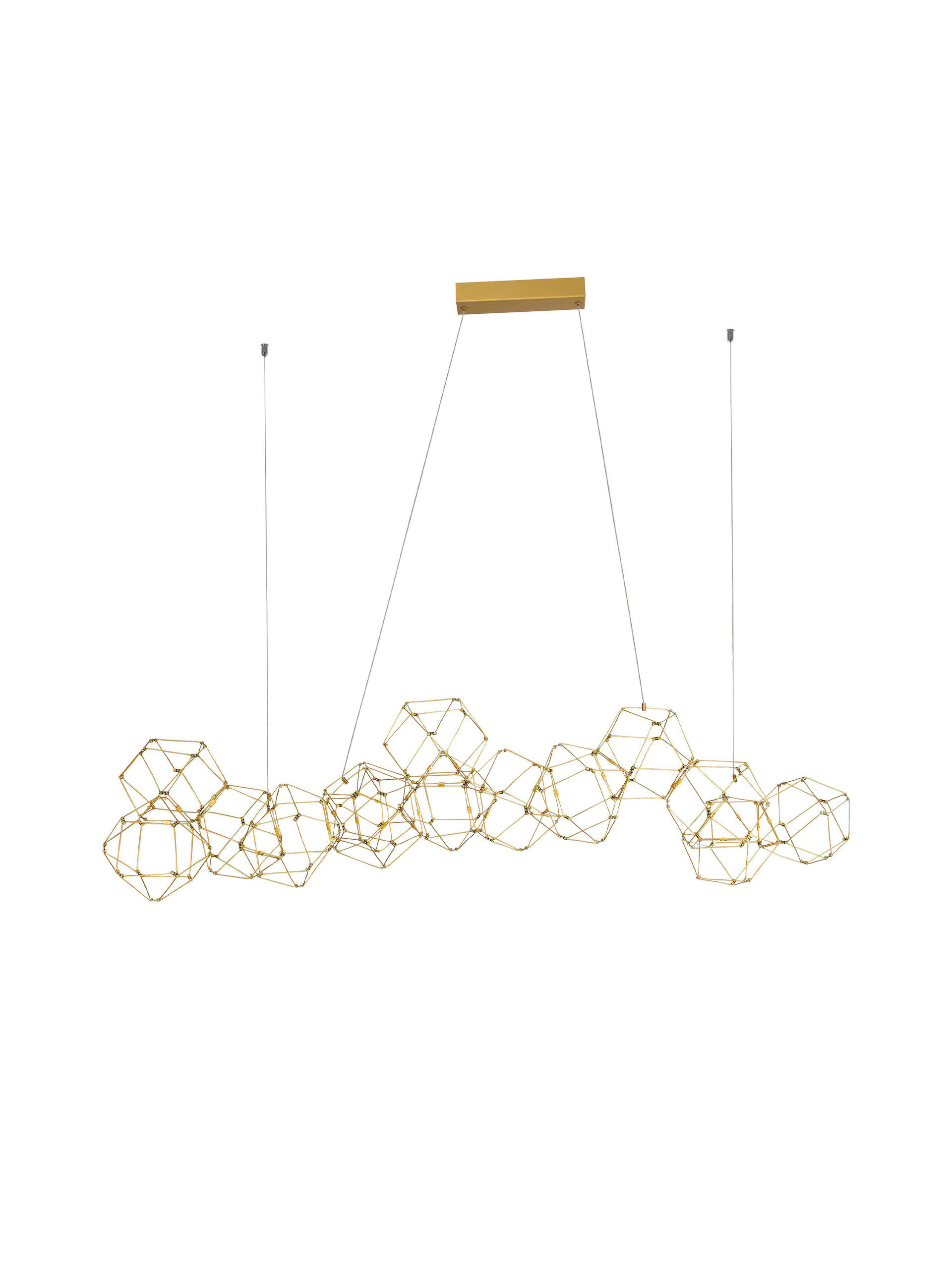 NEBULA | L 163 W 54 H 120 cm | 58 W | 3000 K | 3906 lm | IP20 | Gold | Copper