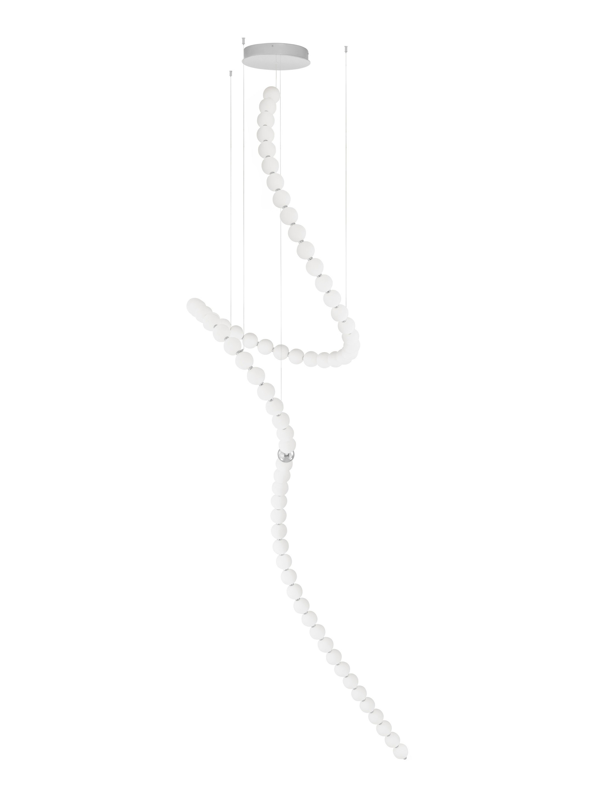 PERLA | H 400 D 79 cm | 207 W | 3000 K | 13065 lm | IP20 | White/Chrome | Glass/Metal