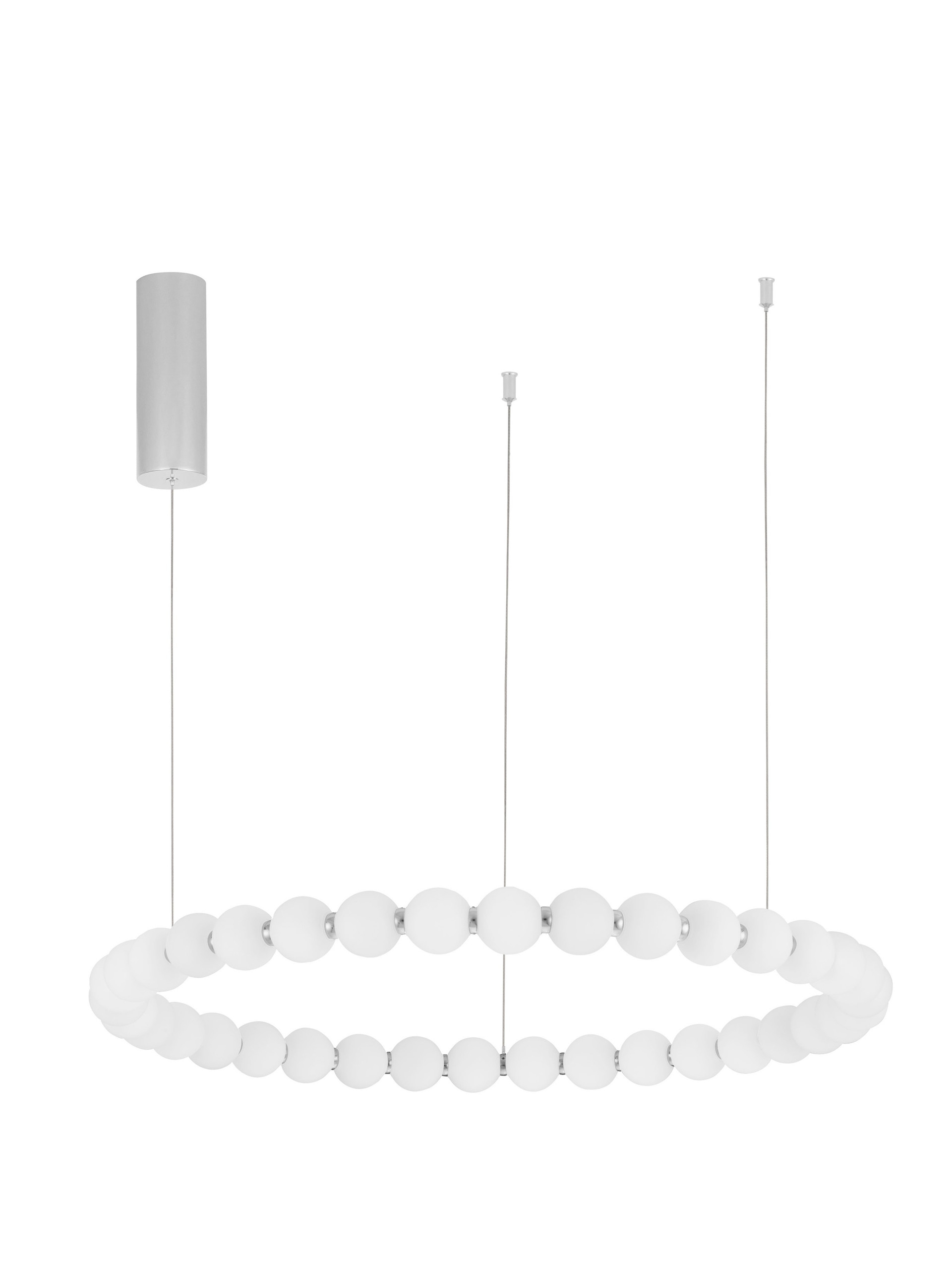 PERLA | H 200 D 80 cm | 72 W | 3000 K | 6492 lm | IP20 | White/Chrome | Glass/Metal