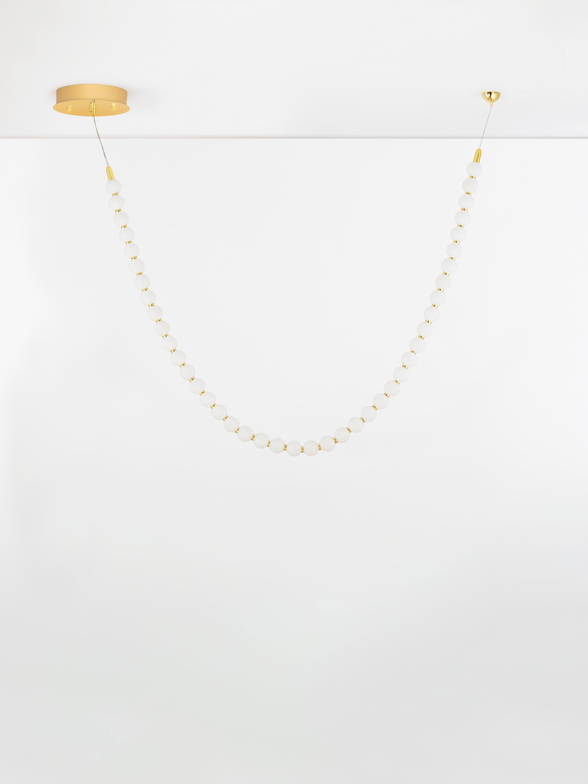 PERLA | L 115 H 131 cm | 69 W | 3000 K | 5524 lm | IP20 | White/Gold | Glass/Metal