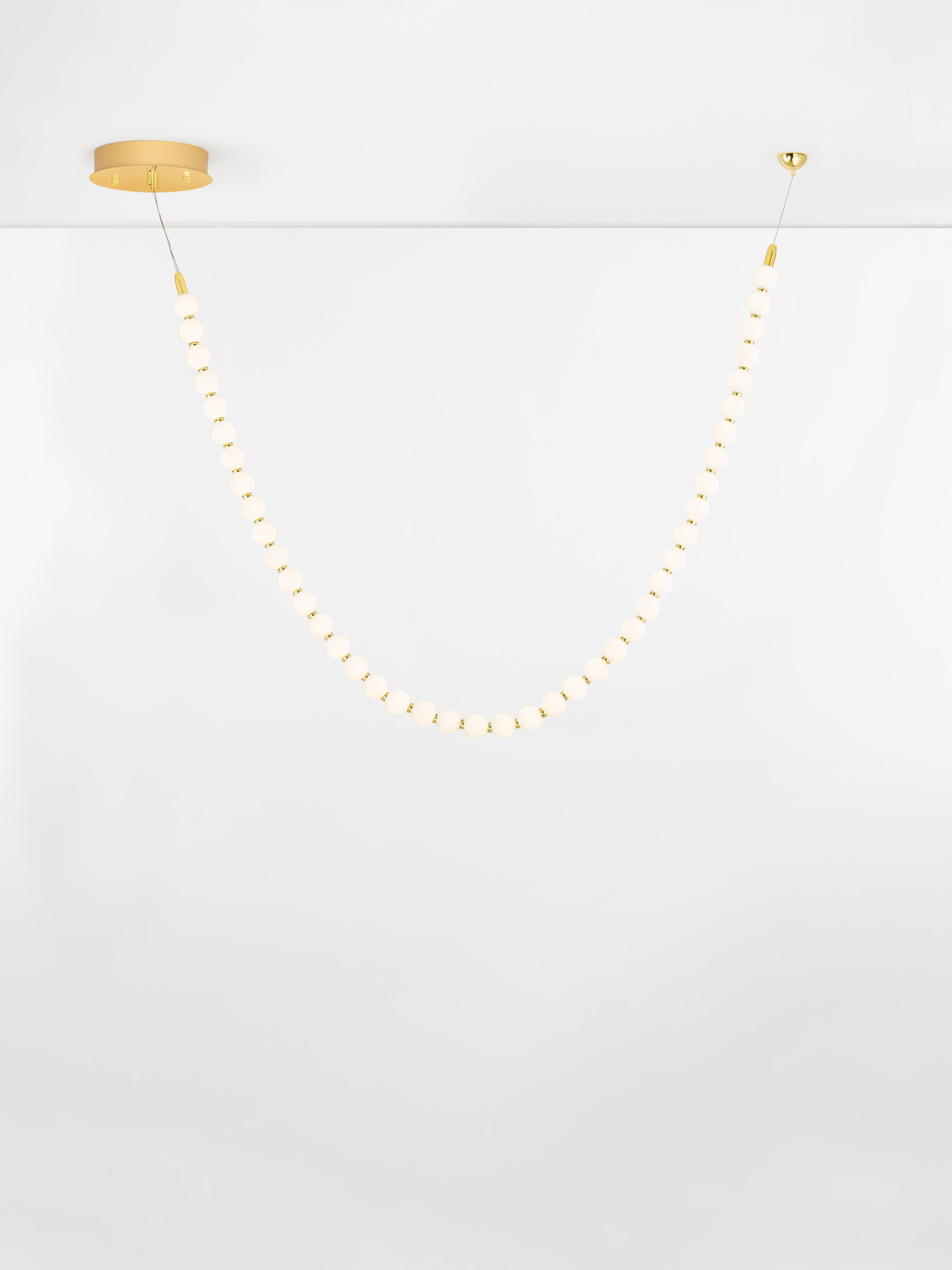 PERLA | L 115 H 131 cm | 69 W | 3000 K | 5524 lm | IP20 | White/Gold | Glass/Metal