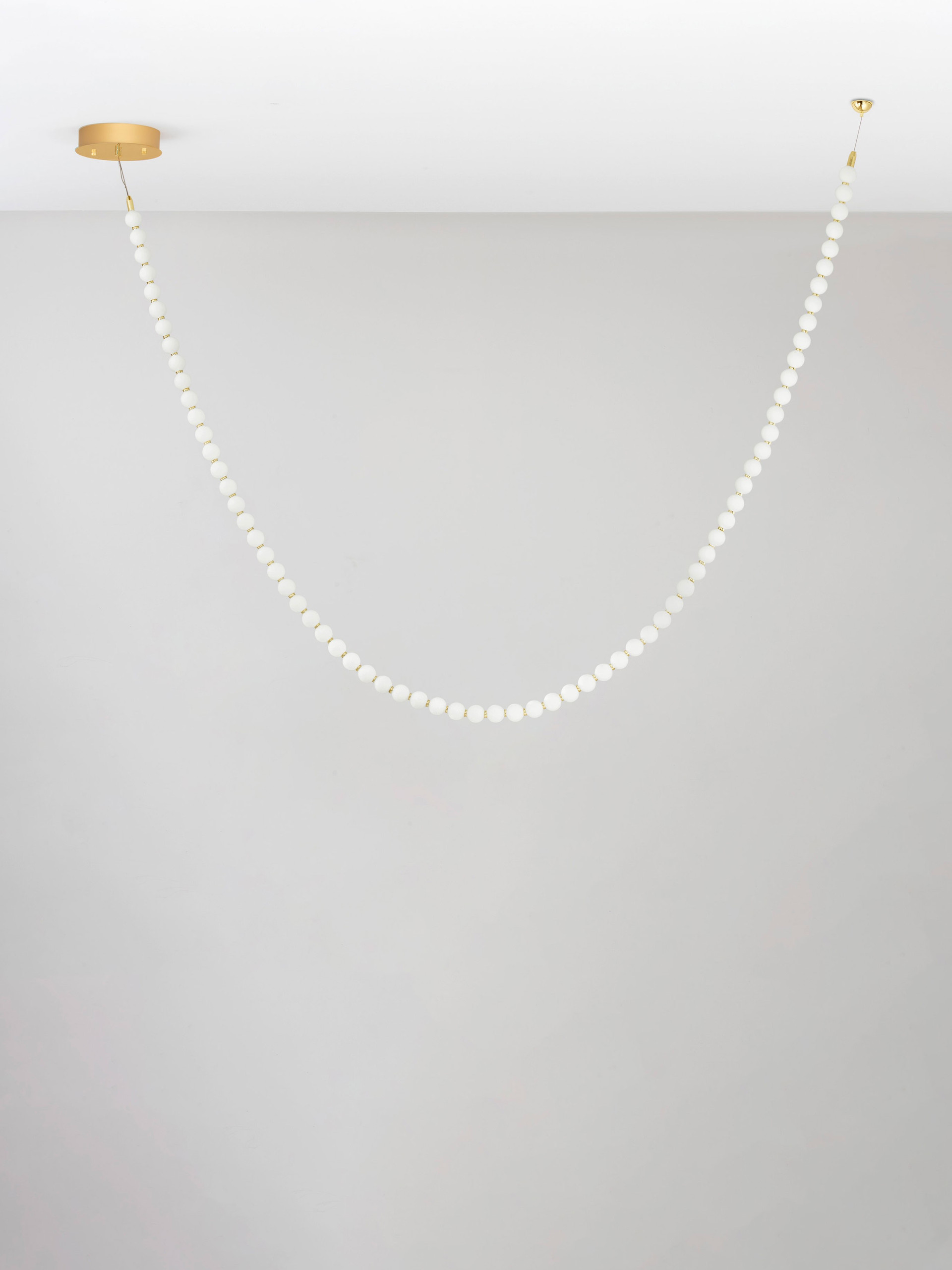 PERLA | L 500 H 203.4 cm | 109 W | 3000 K | 9732 lm | IP20 | White/Gold | Glass/Metal