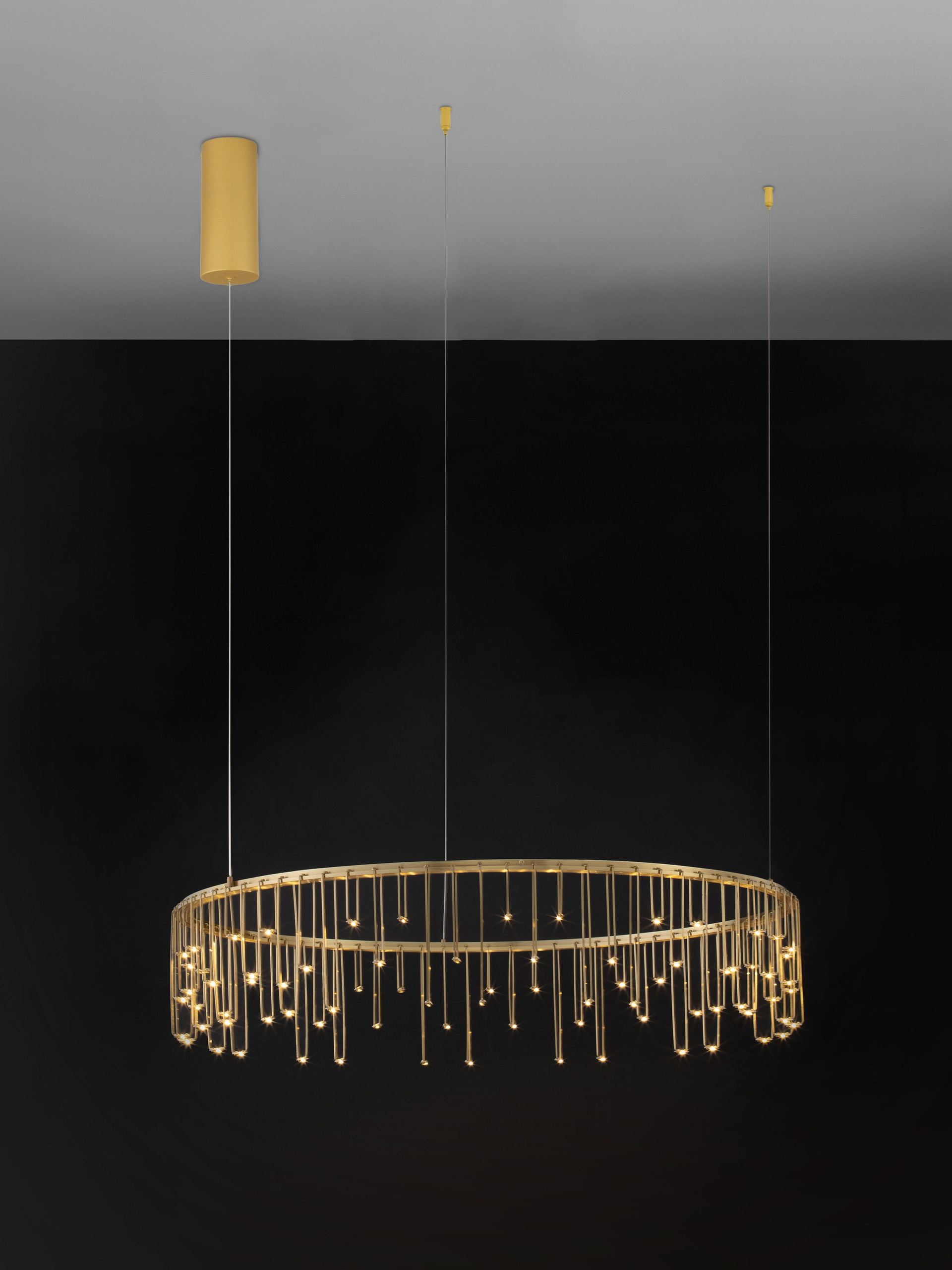STELLAR | H 150 D 80 cm | 30 W | 3000 K | 2422 lm | IP20 | Gold | Aluminum/Copper