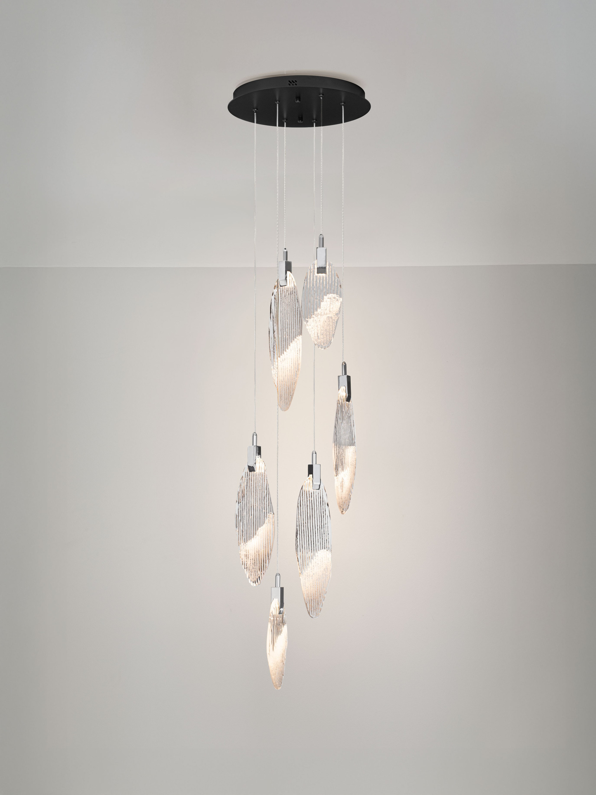 SERIQ | H 200 D 40 cm | 14 W | 3000 K | 412 lm | IP20 | Chrome | Steel/Glass