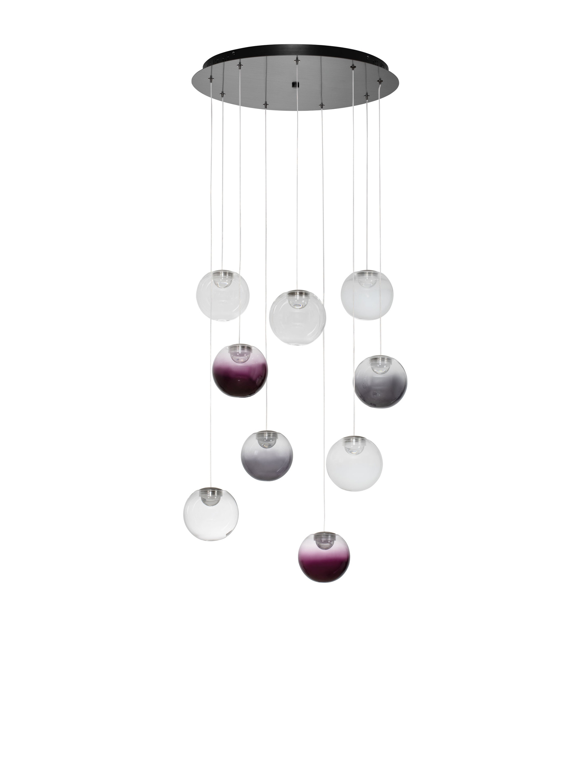 SILENZIO | H 300 D 50 cm | 46 W | 3000 K | 2914 lm | IP20 | Gray | Glass/Metal