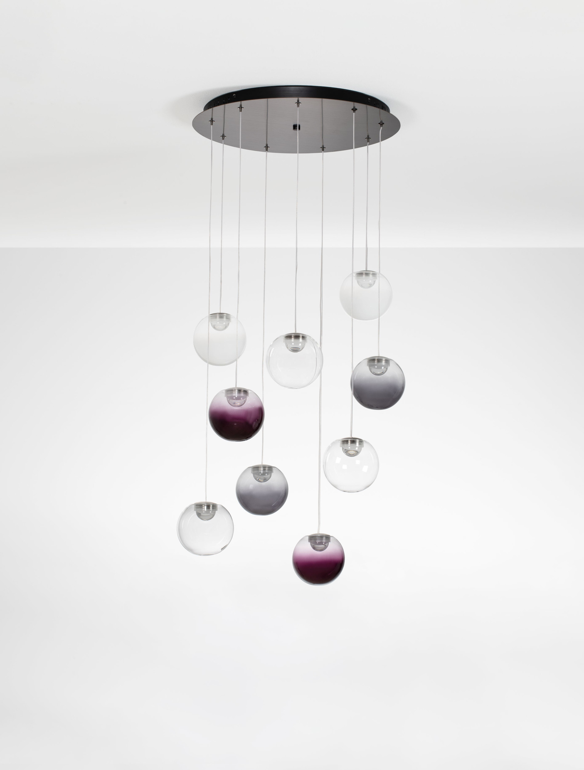 SILENZIO | H 300 D 50 cm | 46 W | 3000 K | 2914 lm | IP20 | Gray | Glass/Metal