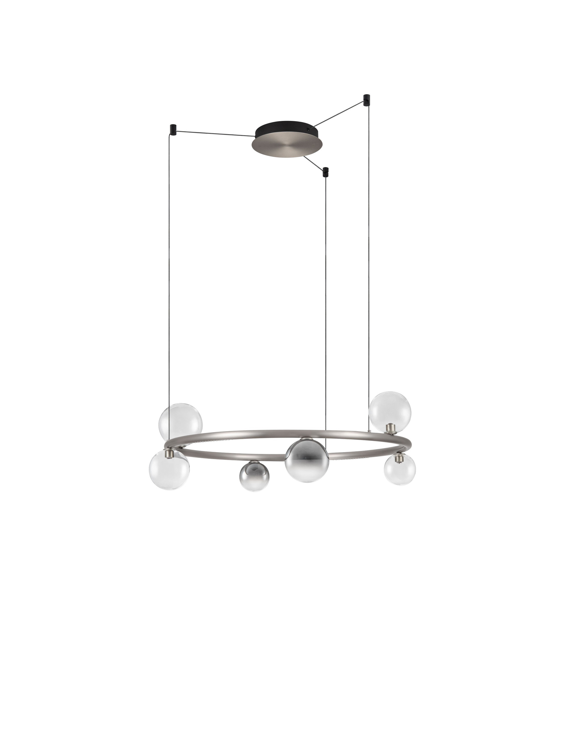 CELSO | H 220 D 75 cm | 30 W | 3000 K | 2319 lm | IP20 | Ασήμι/Διάφανο/Smokey | Ατσάλι/Γυαλί/Αλουμίνιο