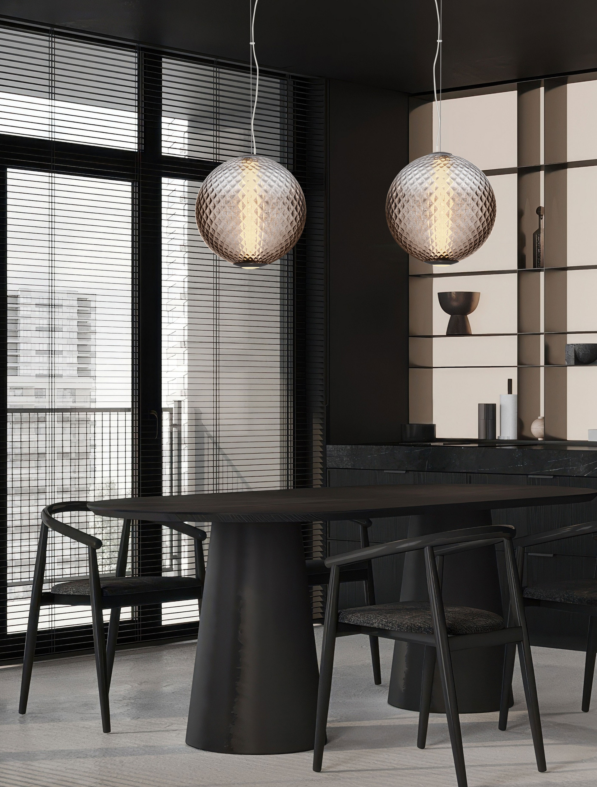 AORA | H 235 D 30 cm | 20 W | 3000 K | 1100 lm | IP20 | Gray | Glass/Metal