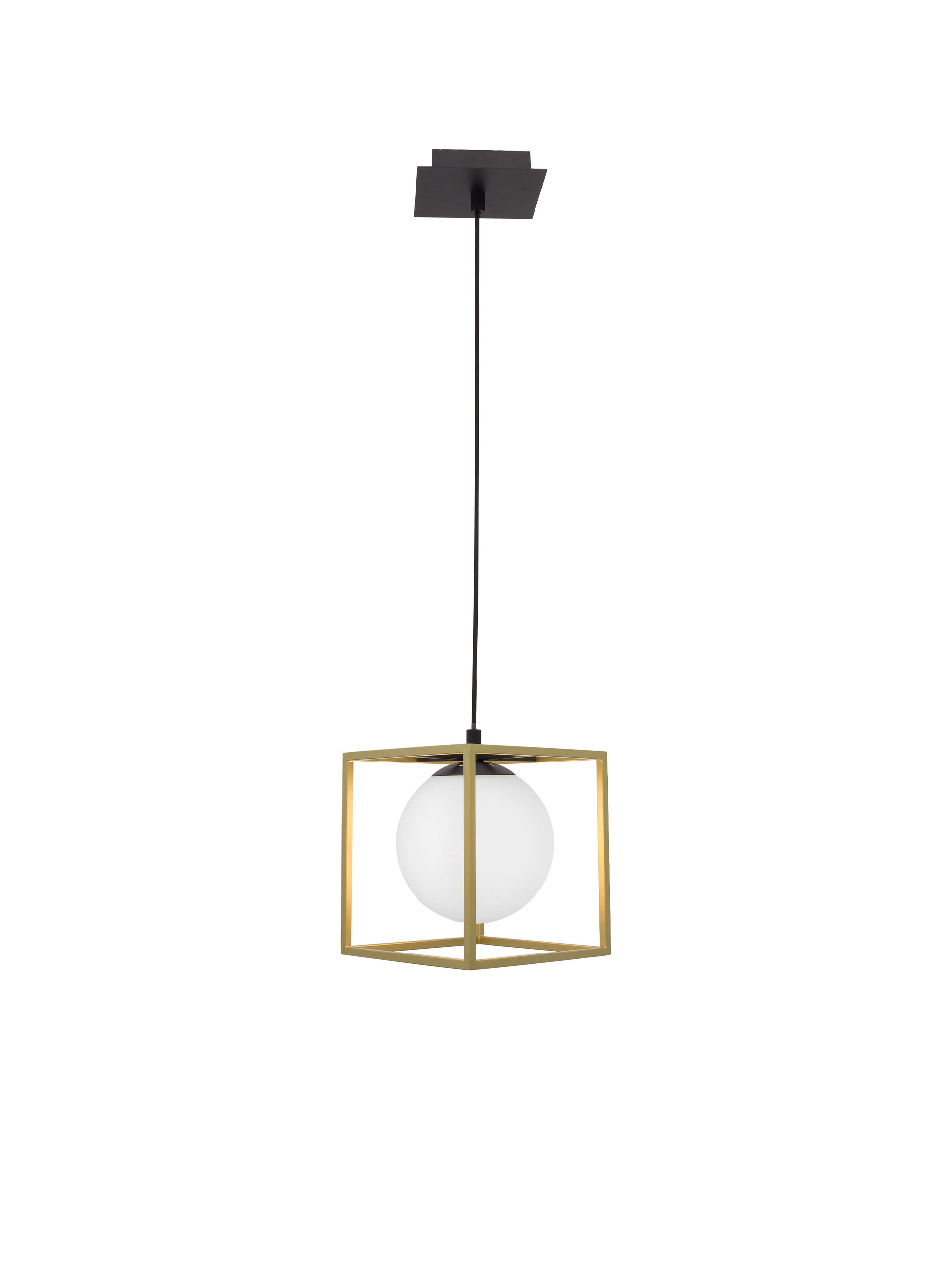 JULIET | L 18 W 18 H 120 cm | 5 W | IP20 | Black/White/Brass | Glass/Metal