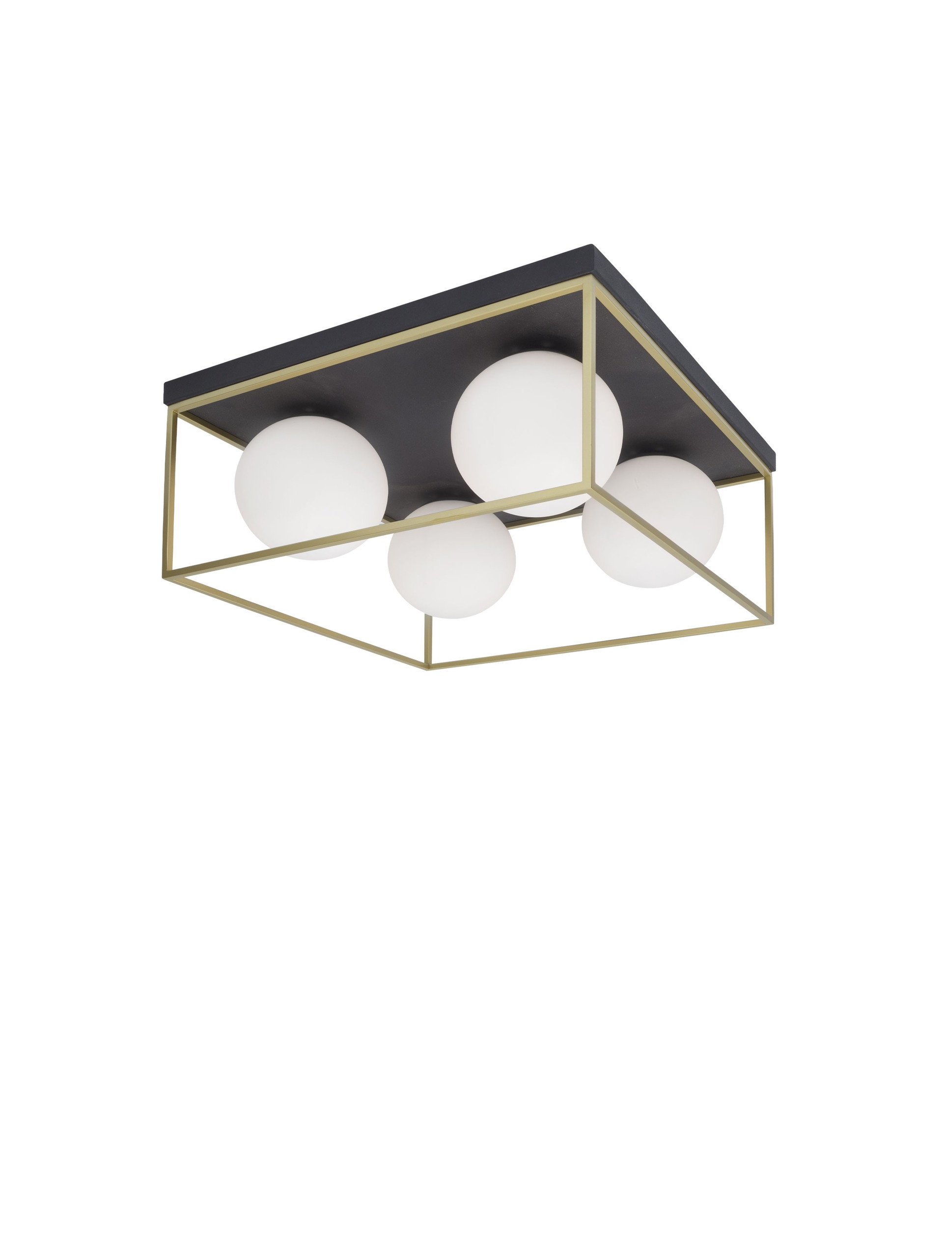 JULIET | L 45 W 45 H 20 cm | 20 W | IP20 | Black/White/Brass | Glass/Metal