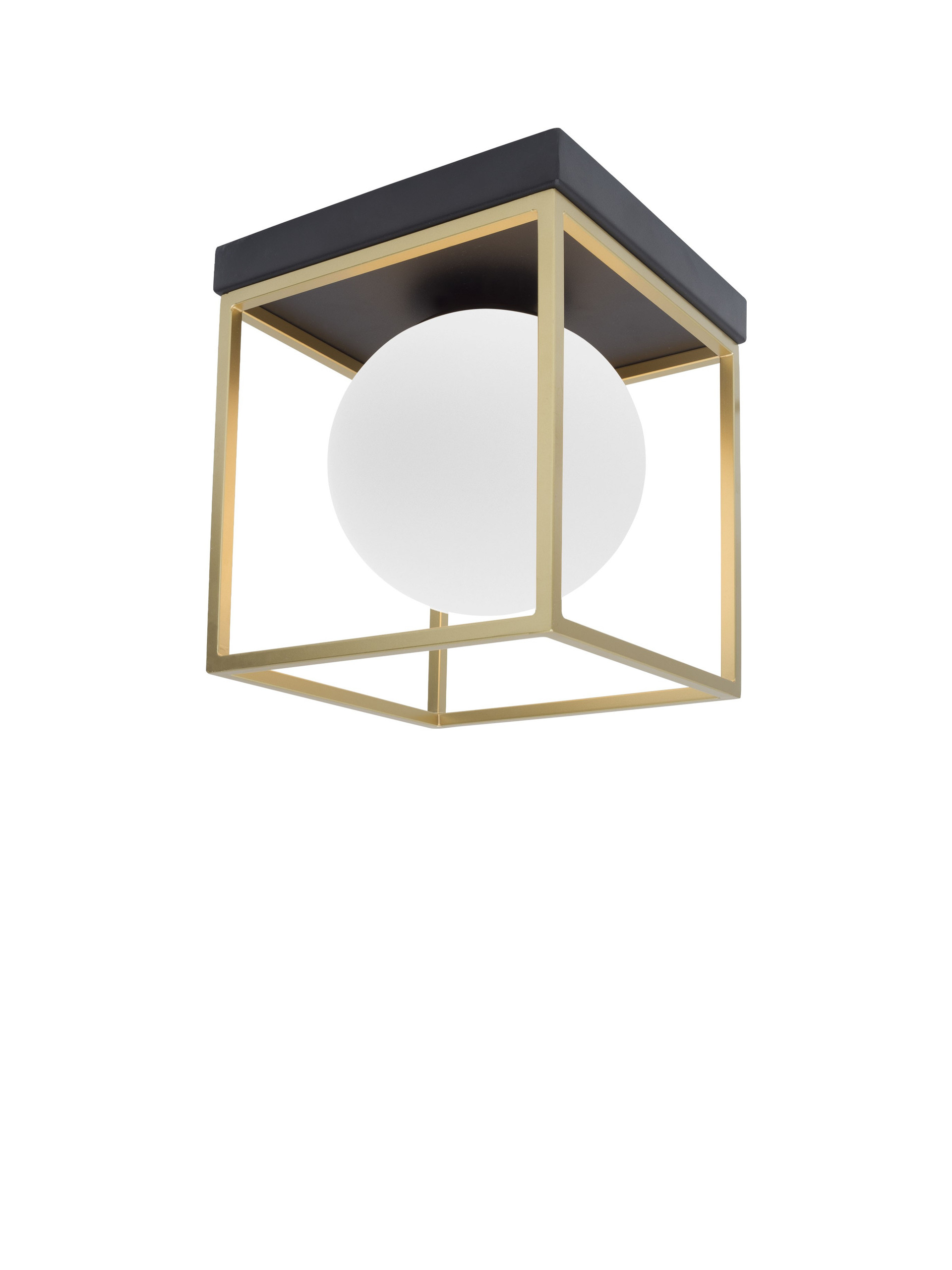 JULIET | L 18.5 W 18.5 H 20 cm | 5 W | IP20 | Black/White/Brass | Glass/Metal