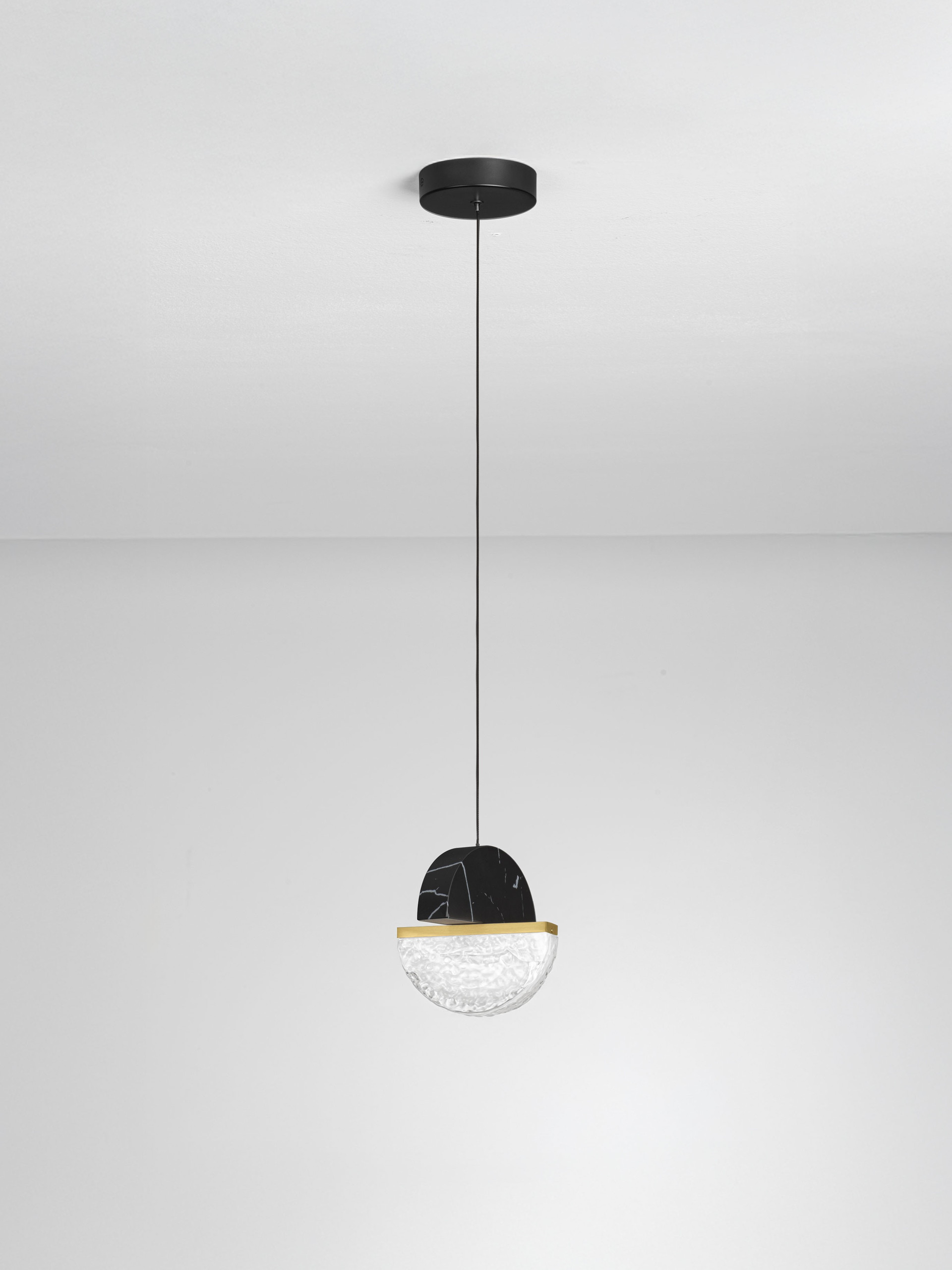 DORIN | H 200 D 16 cm | 7 W | 3000 K | 408 lm | IP20 | Black/White/Gold | Glass/Aluminum/Metal/Artificial Marble