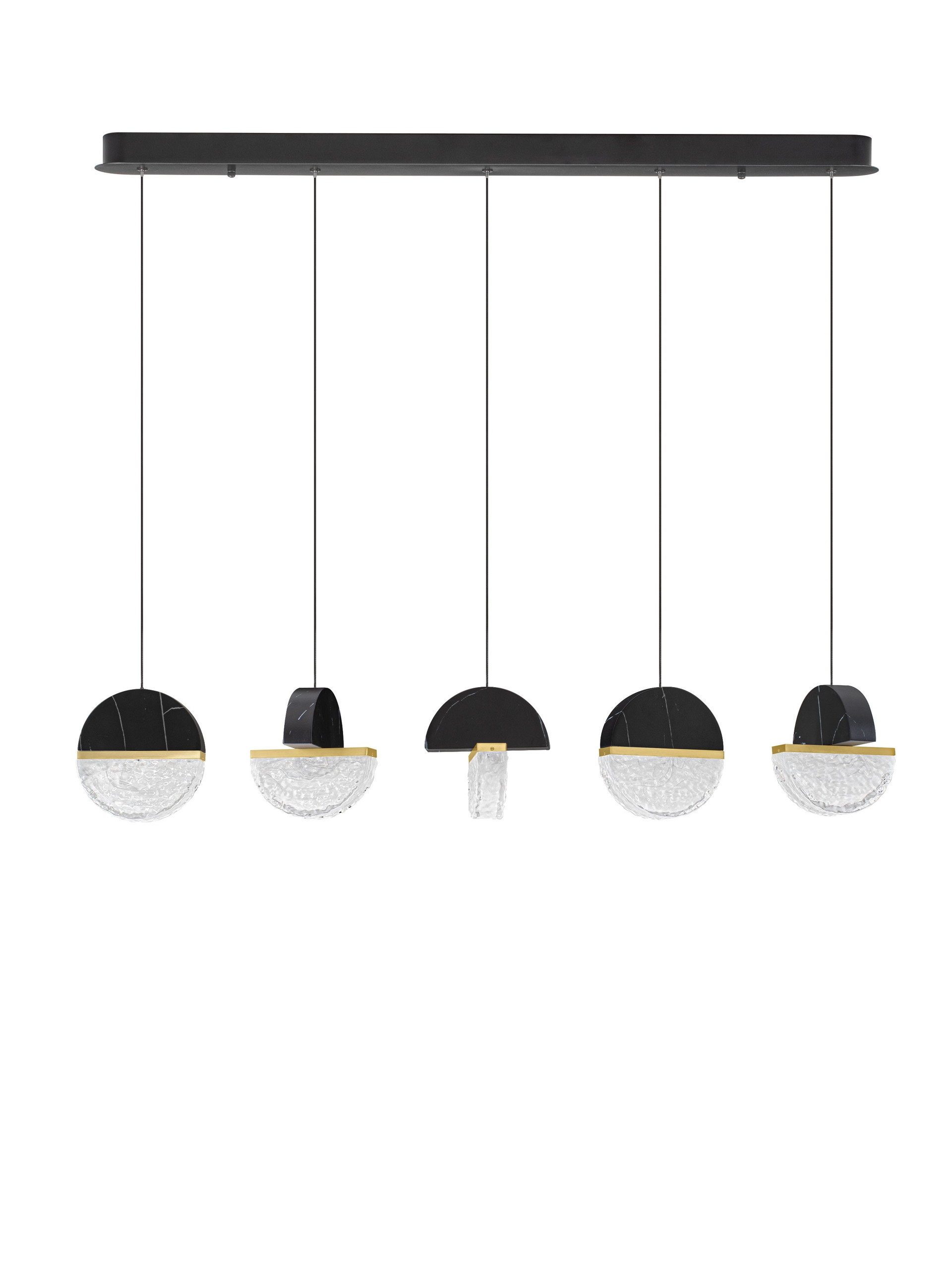 DORIN | L 104 W 16 H 150 cm | 30 W | 3000 K | 2168 lm | IP20 | Black/White/Gold | Glass/Aluminum/Metal/Artificial Marble