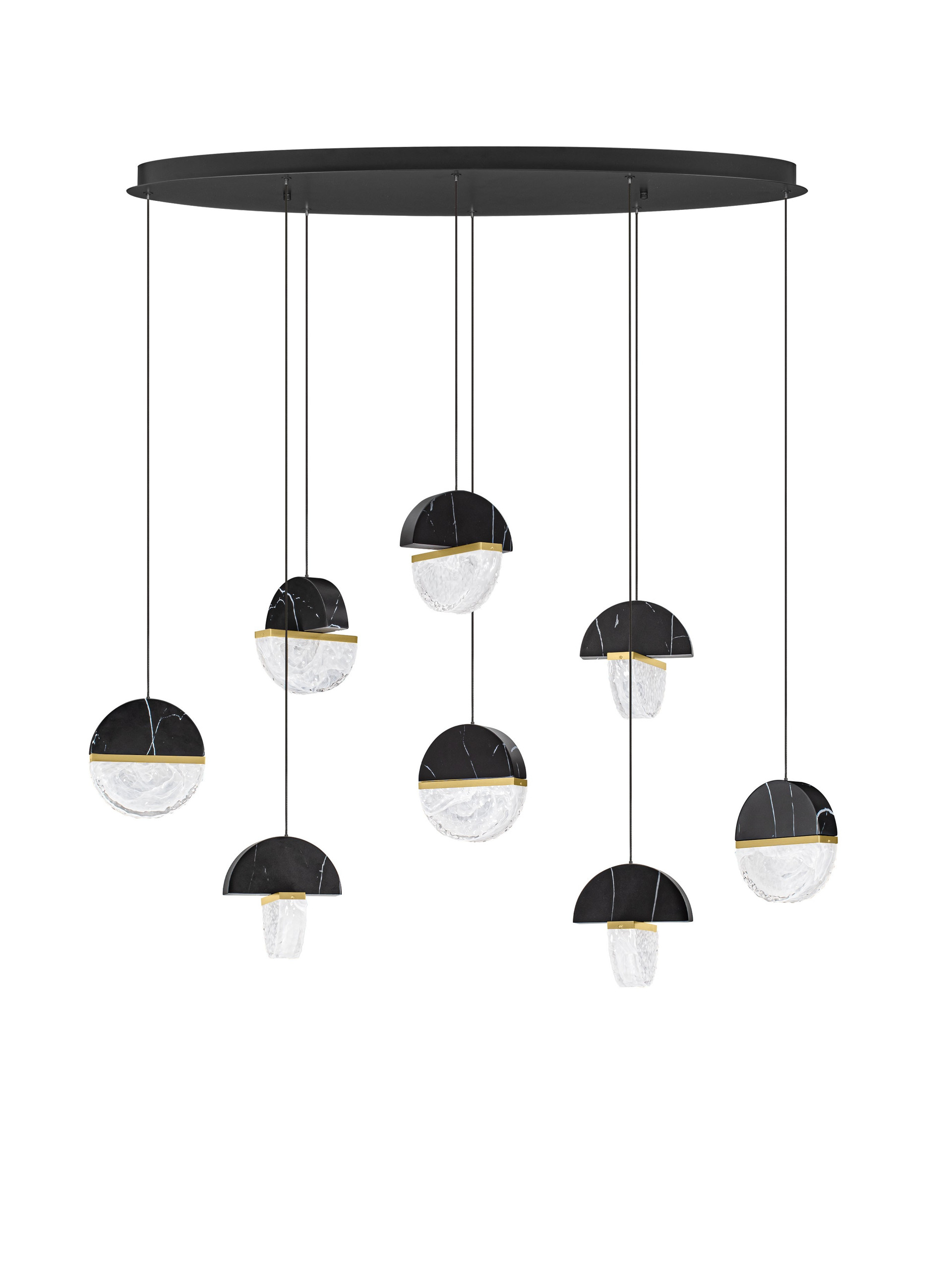 DORIN | L 105 W 40 H 150 cm | 48 W | 3000 K | 3597 lm | IP20 | Black/White/Gold | Glass/Aluminum/Metal/Artificial Marble