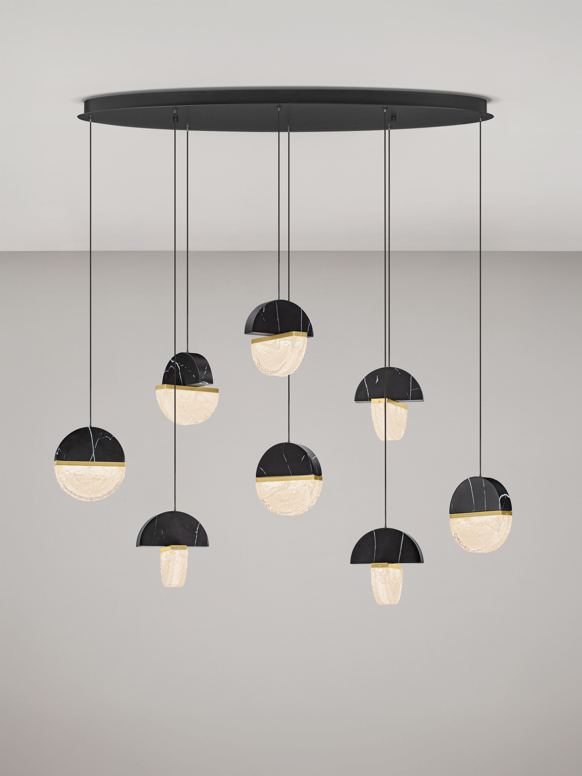 DORIN | L 105 W 40 H 150 cm | 48 W | 3000 K | 3597 lm | IP20 | Black/White/Gold | Glass/Aluminum/Metal/Artificial Marble