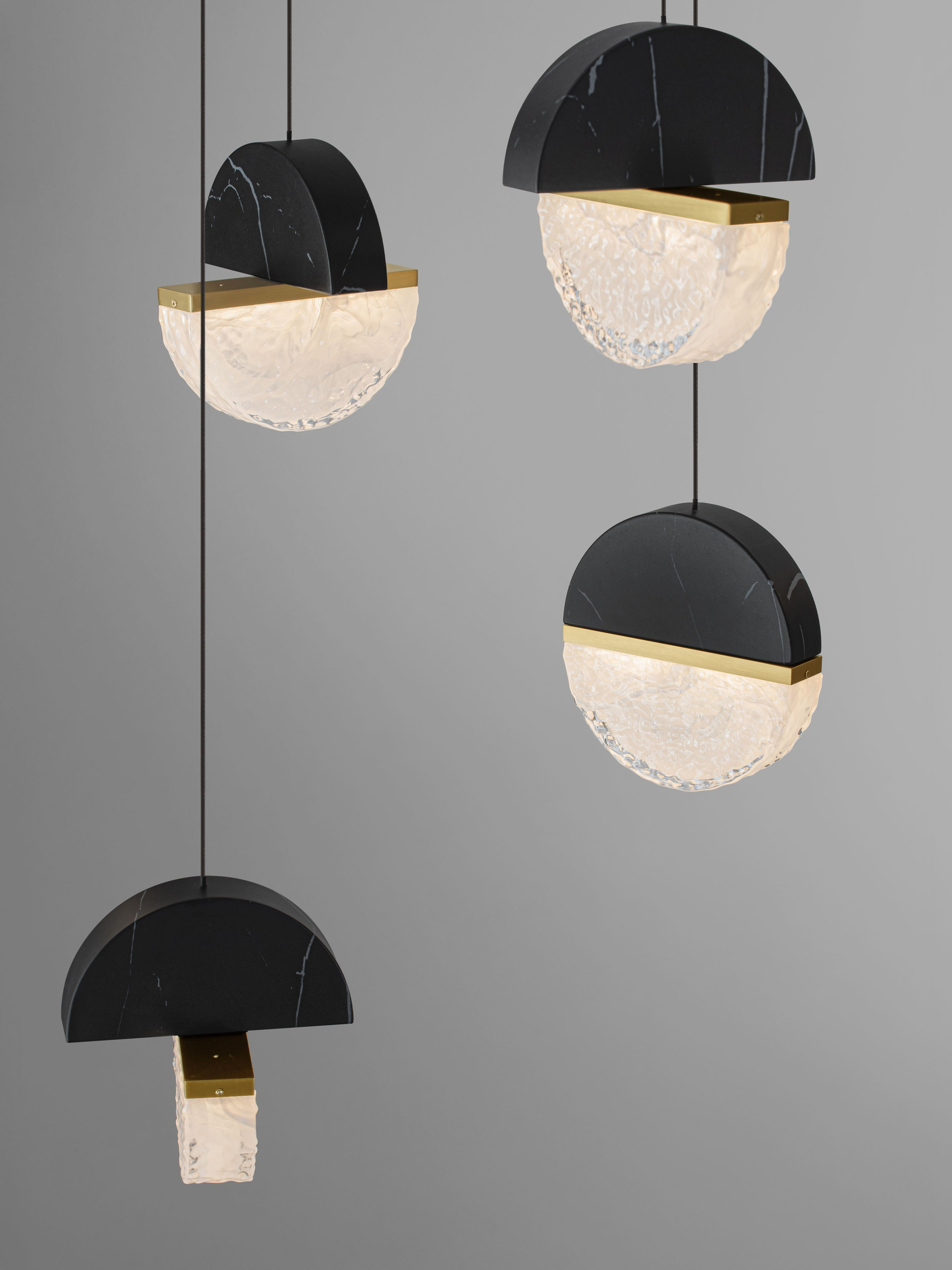 DORIN | L 105 W 40 H 150 cm | 48 W | 3000 K | 3597 lm | IP20 | Black/White/Gold | Glass/Aluminum/Metal/Artificial Marble