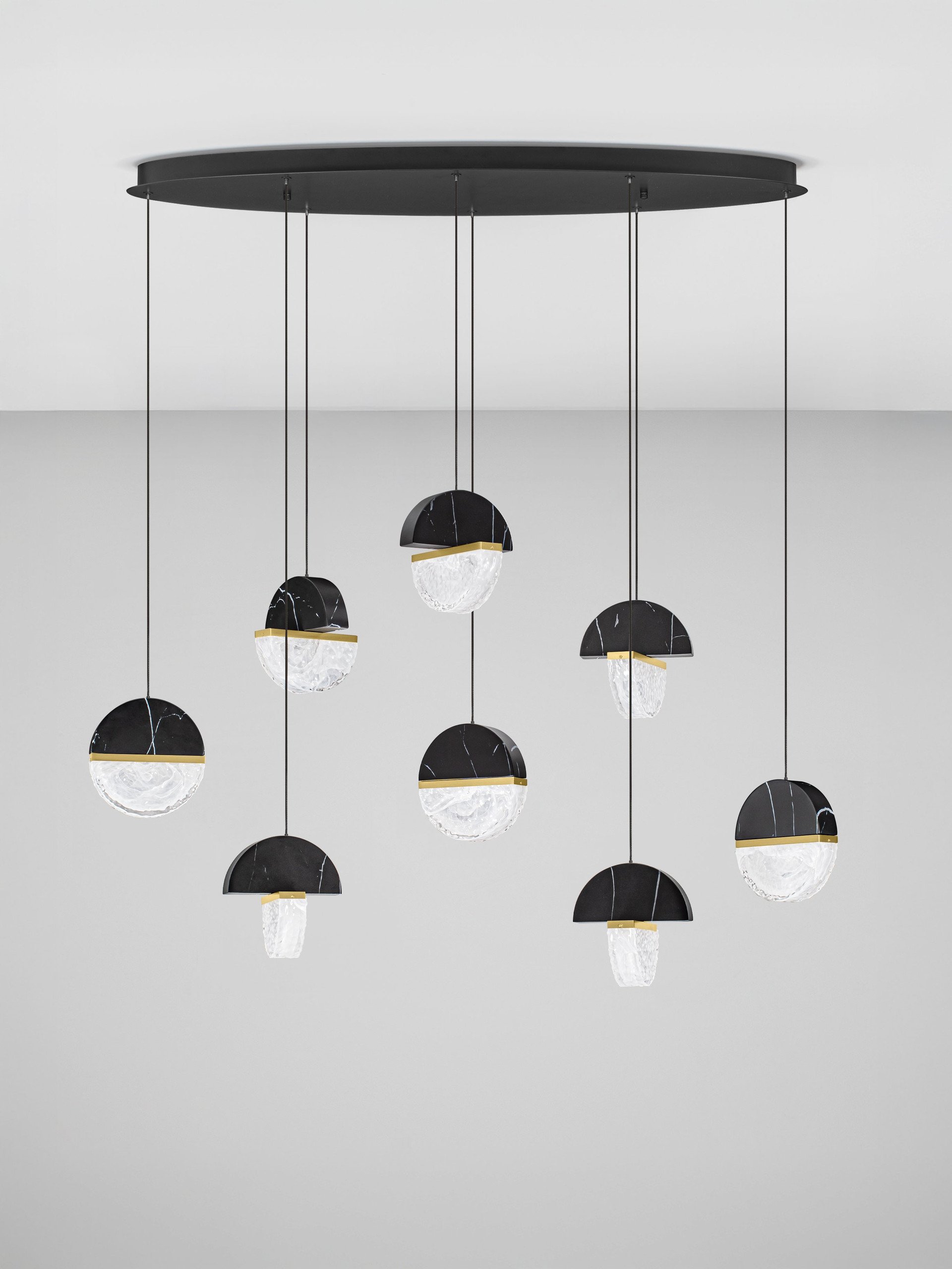 DORIN | L 105 W 40 H 150 cm | 48 W | 2700 K | 3597 lm | IP20 | Black/White/Gold | Glass/Aluminum/Metal/Artificial Marble