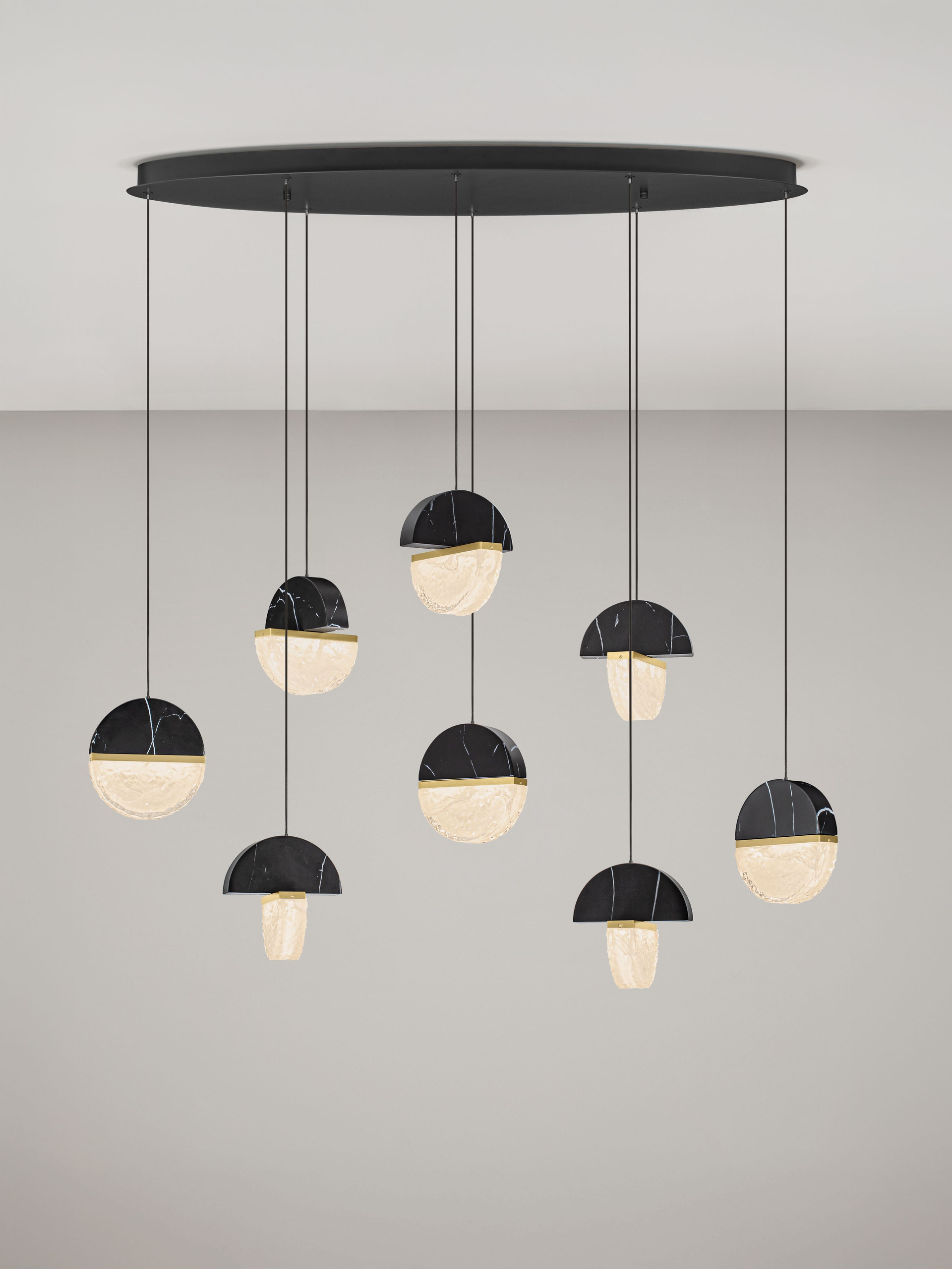 DORIN | L 105 W 40 H 150 cm | 48 W | 2700 K | 3597 lm | IP20 | Black/White/Gold | Glass/Aluminum/Metal/Artificial Marble