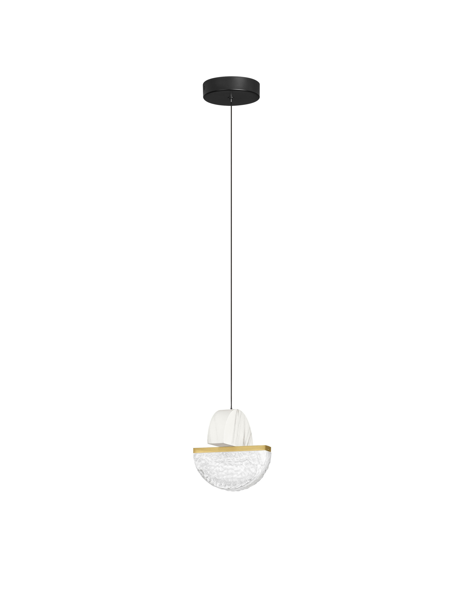 DORIN | H 200 D 16 cm | 7 W | 3000 K | 408 lm | IP20 | Black/White/Gold | Glass/Aluminum/Metal/Artificial Marble