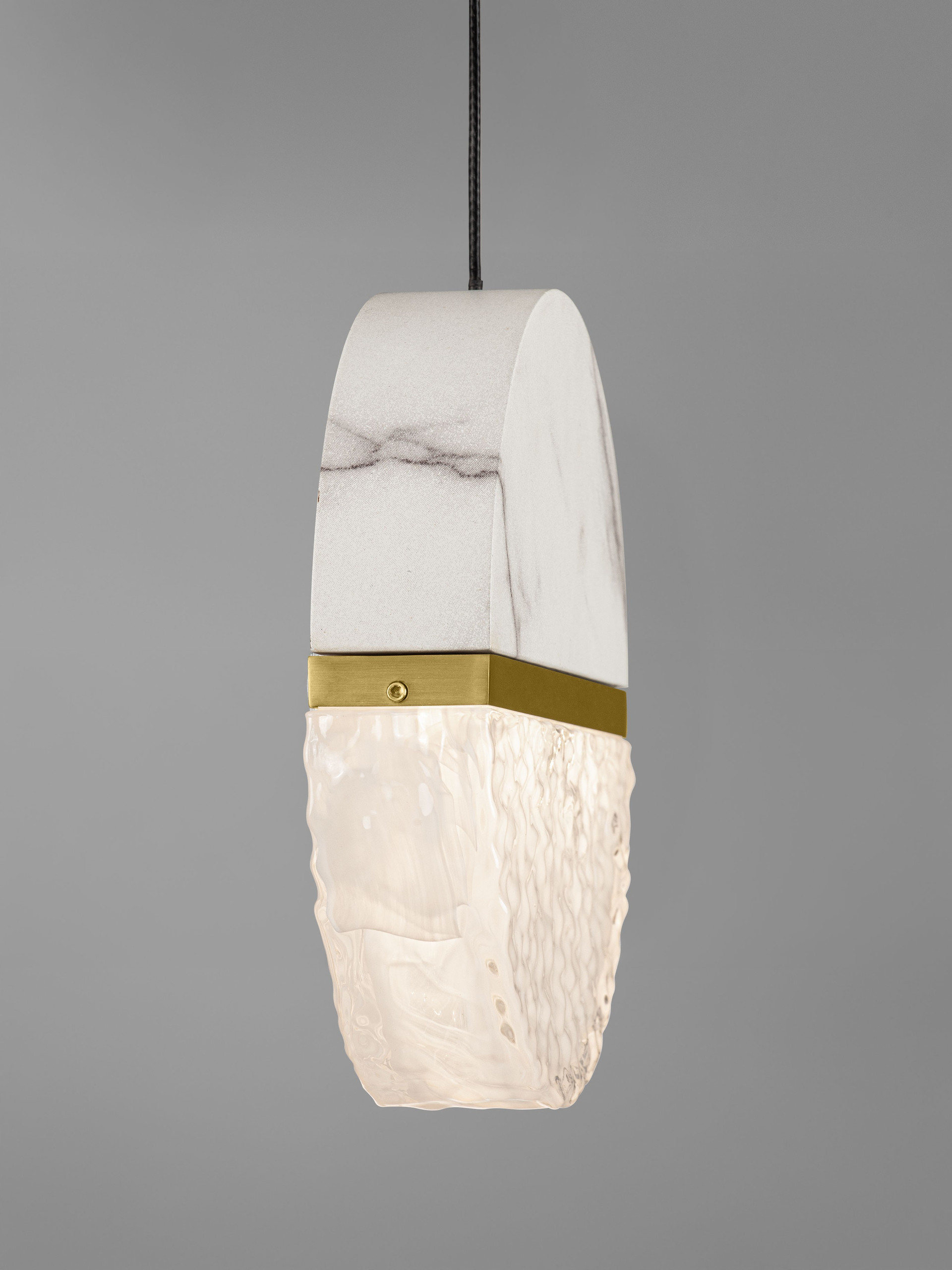 DORIN | H 200 D 16 cm | 7 W | 3000 K | 408 lm | IP20 | Black/White/Gold | Glass/Aluminum/Metal/Artificial Marble
