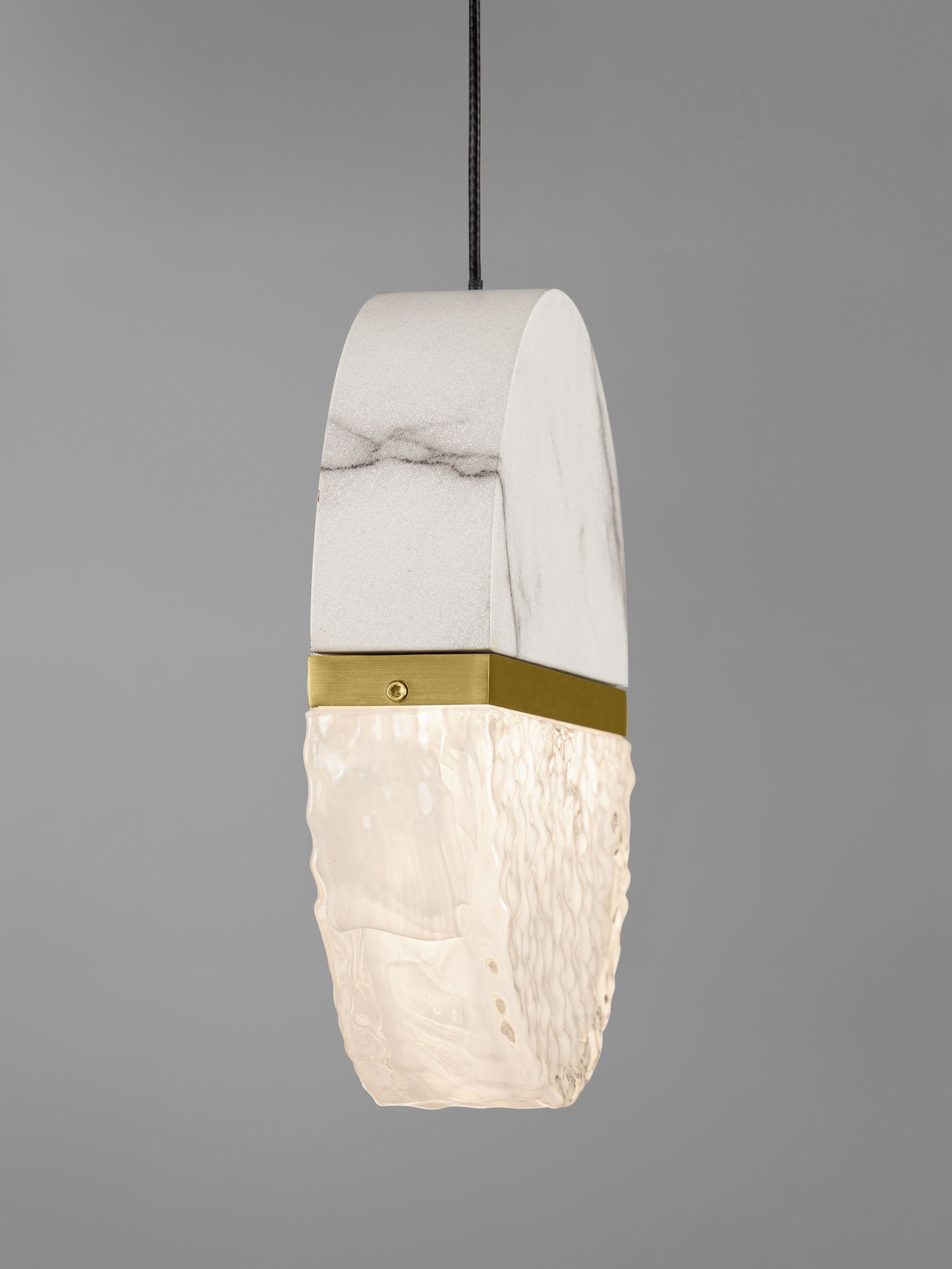 DORIN | H 200 D 16 cm | 7 W | 2700 K | 408 lm | IP20 | Black/White/Gold | Glass/Aluminum/Metal/Artificial Marble