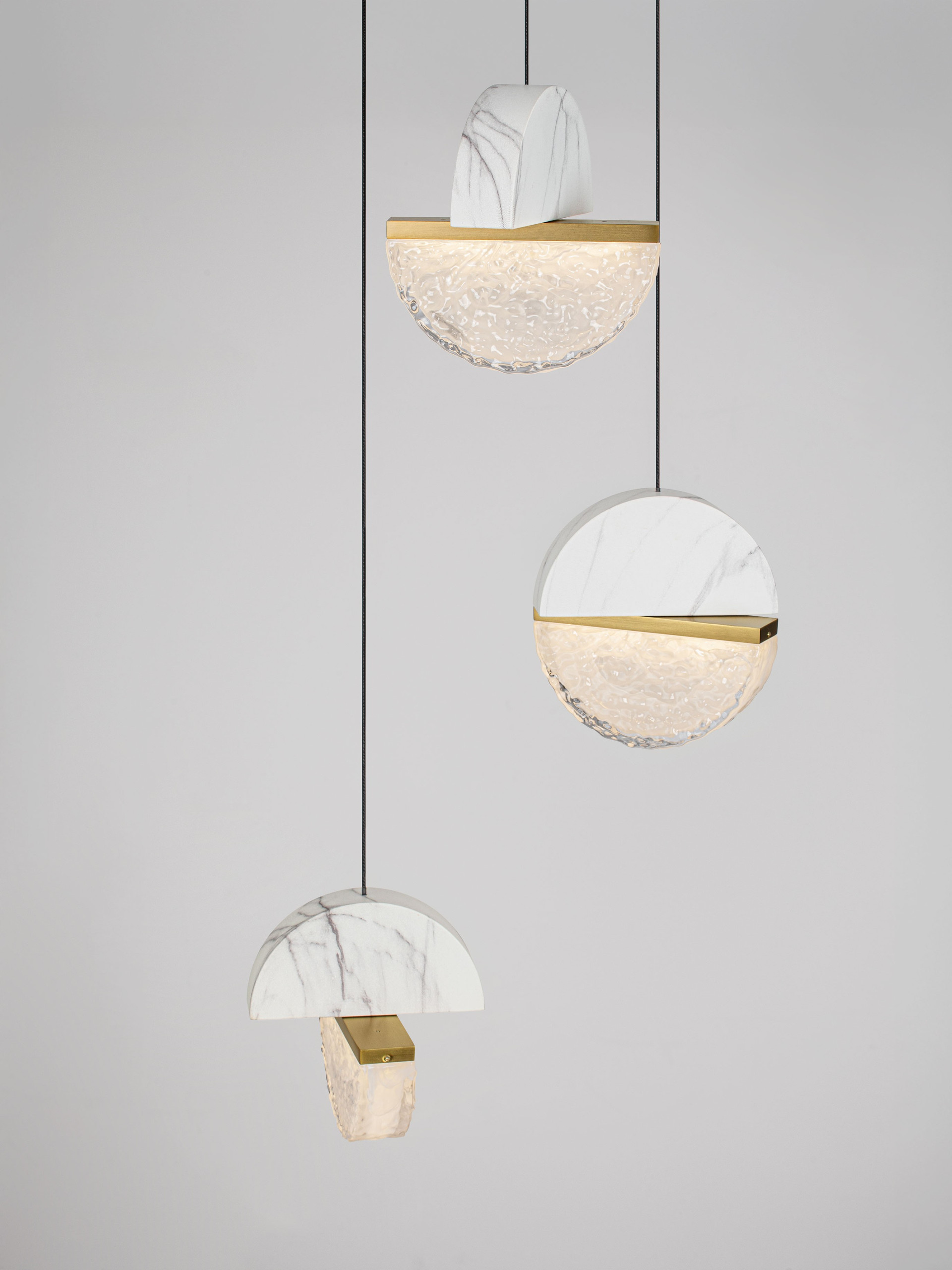 DORIN | H 150 D 38 cm | 18 W | 3000 K | 1206 lm | IP20 | Black/White/Gold | Glass/Aluminum/Metal/Artificial Marble