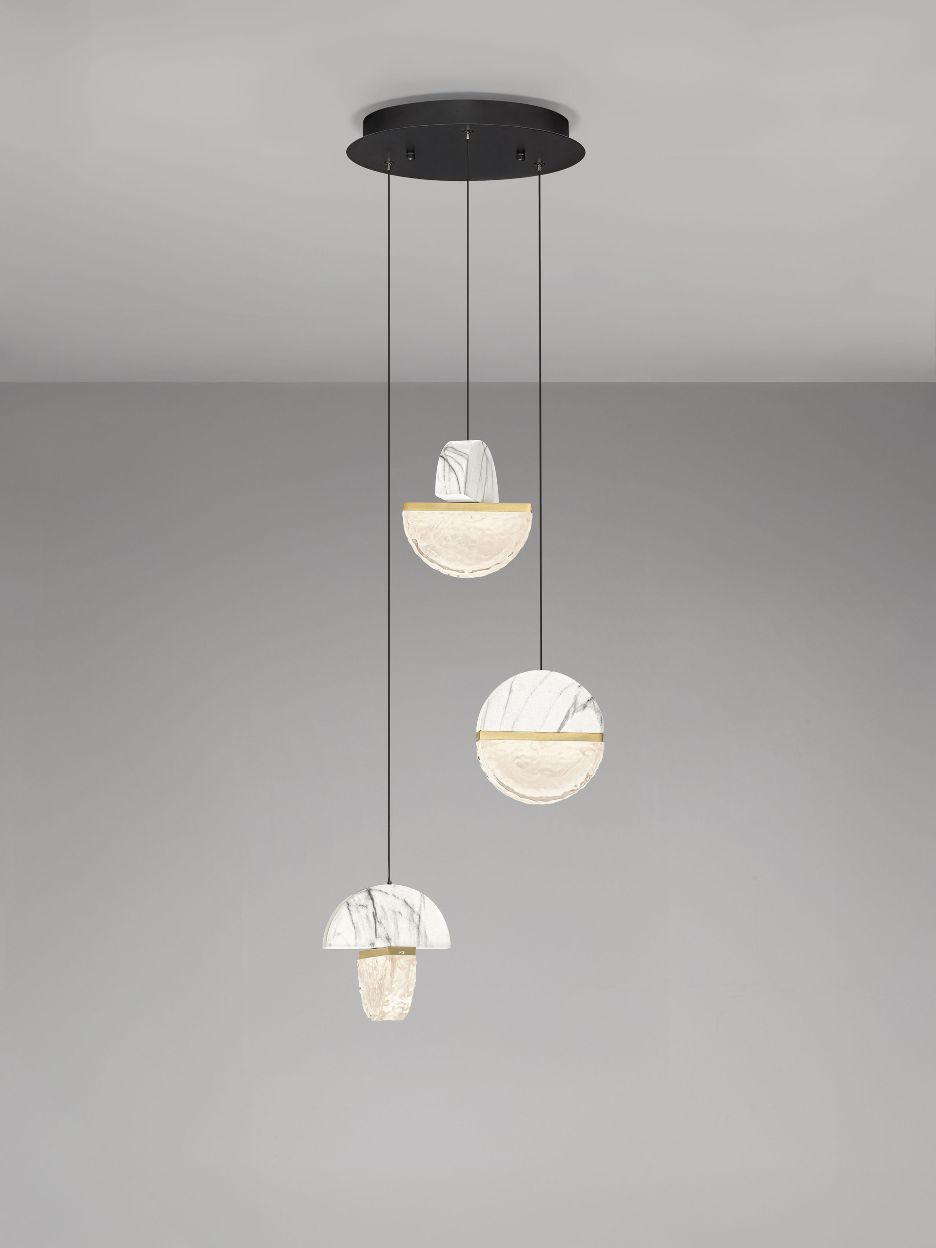 DORIN | H 150 D 38 cm | 18 W | 3000 K | 1206 lm | IP20 | Black/White/Gold | Glass/Aluminum/Metal/Artificial Marble