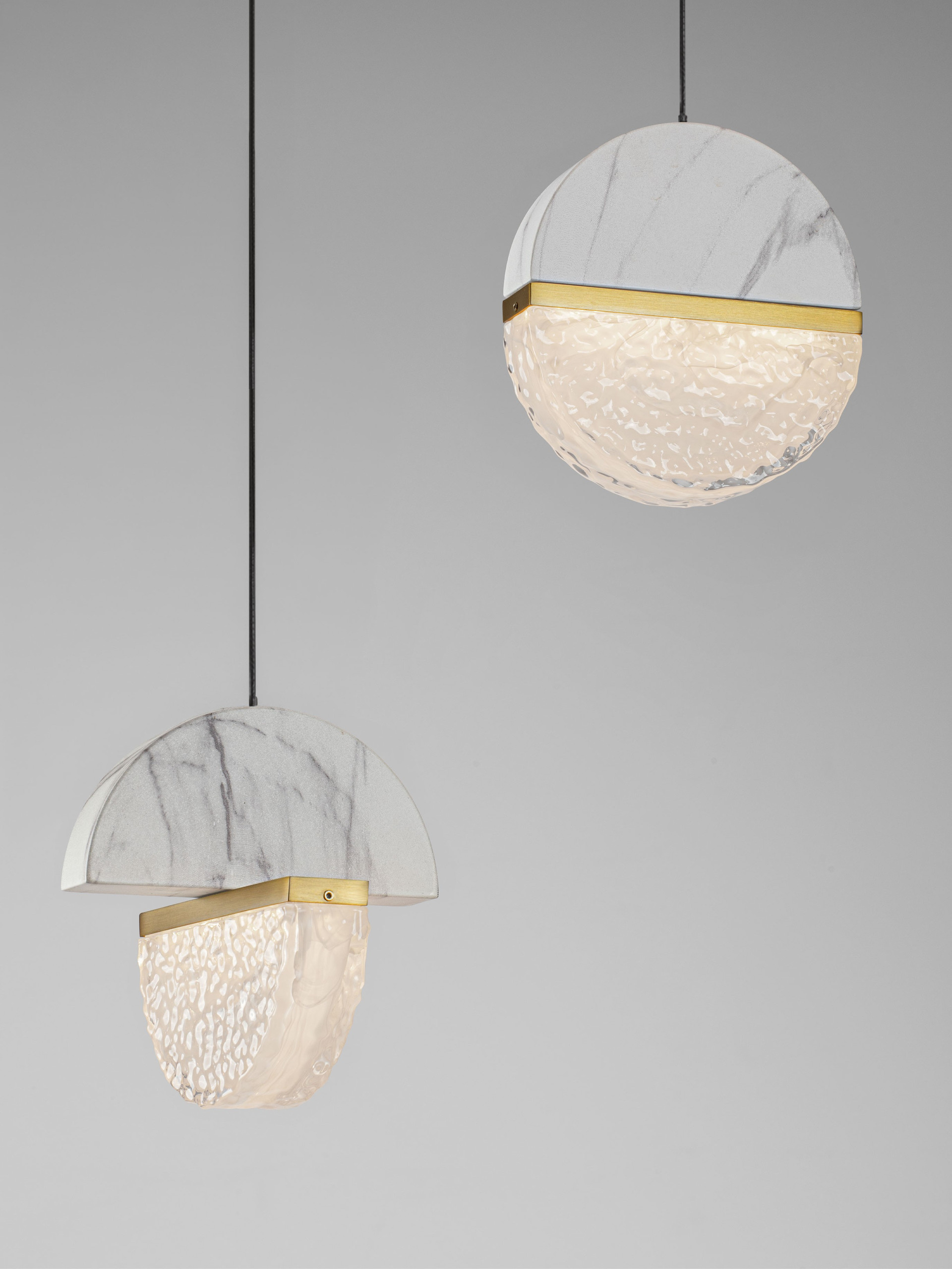 DORIN | H 150 D 38 cm | 18 W | 3000 K | 1206 lm | IP20 | Black/White/Gold | Glass/Aluminum/Metal/Artificial Marble