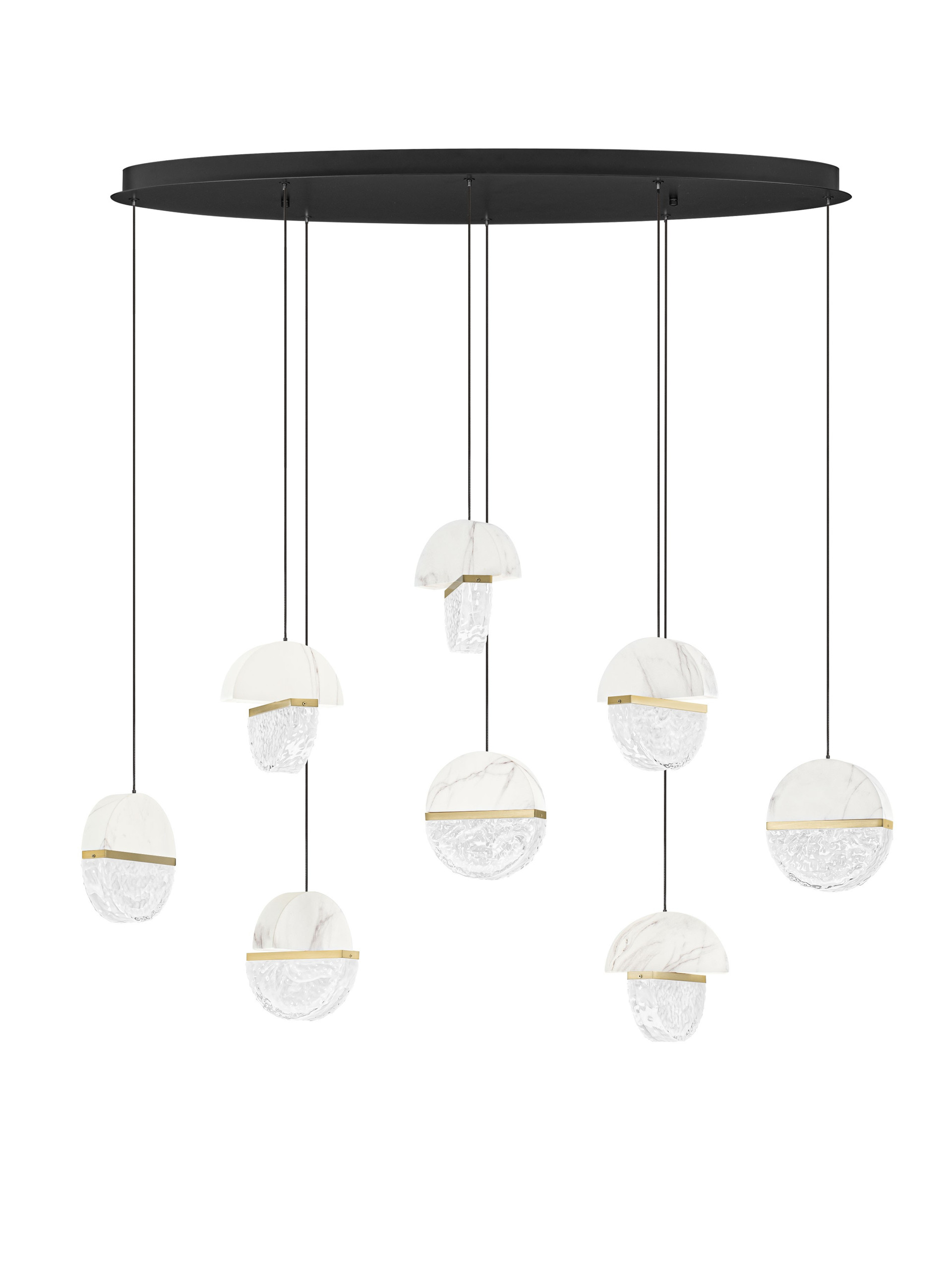 DORIN | L 105 W 40 H 150 cm | 48 W | 3000 K | 3597 lm | IP20 | Black/White/Gold | Glass/Aluminum/Metal/Artificial Marble