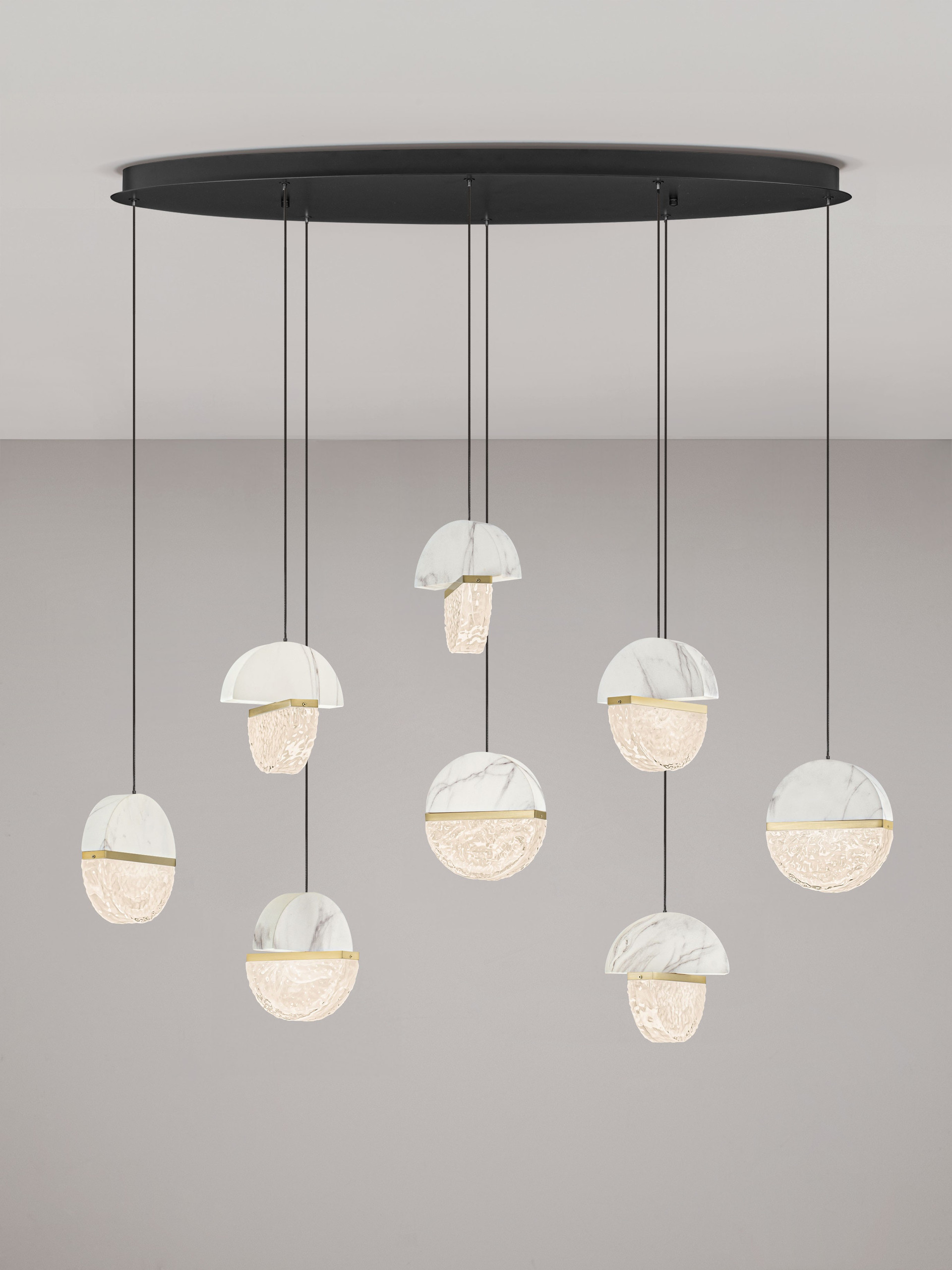DORIN | L 105 W 40 H 150 cm | 48 W | 3000 K | 3597 lm | IP20 | Black/White/Gold | Glass/Aluminum/Metal/Artificial Marble