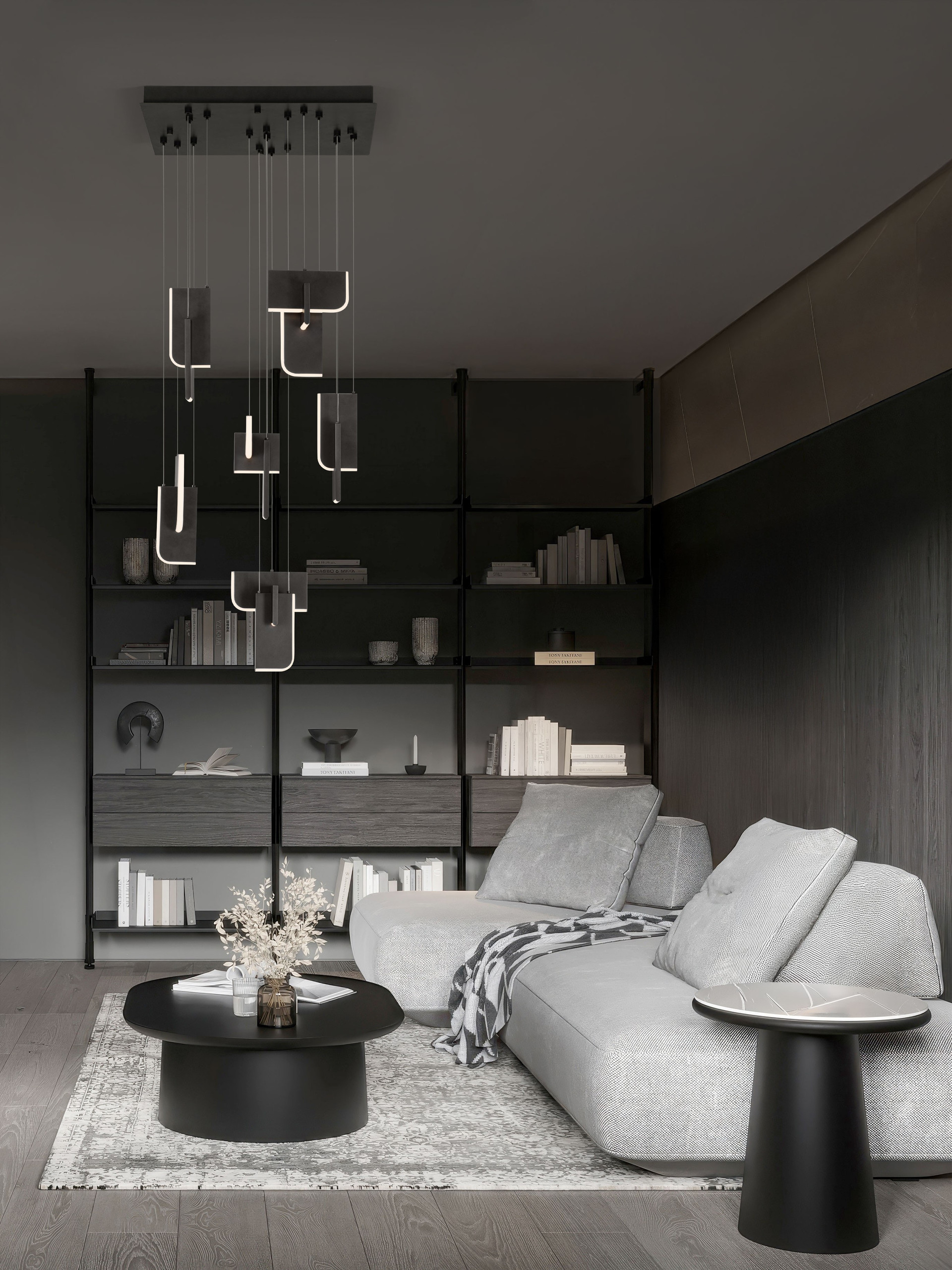 TOTEM | L 60 W 60 H 120 cm | 89 W | 3000 K | 1838 lm | IP20 | Anthracite | Metal/Acrylic