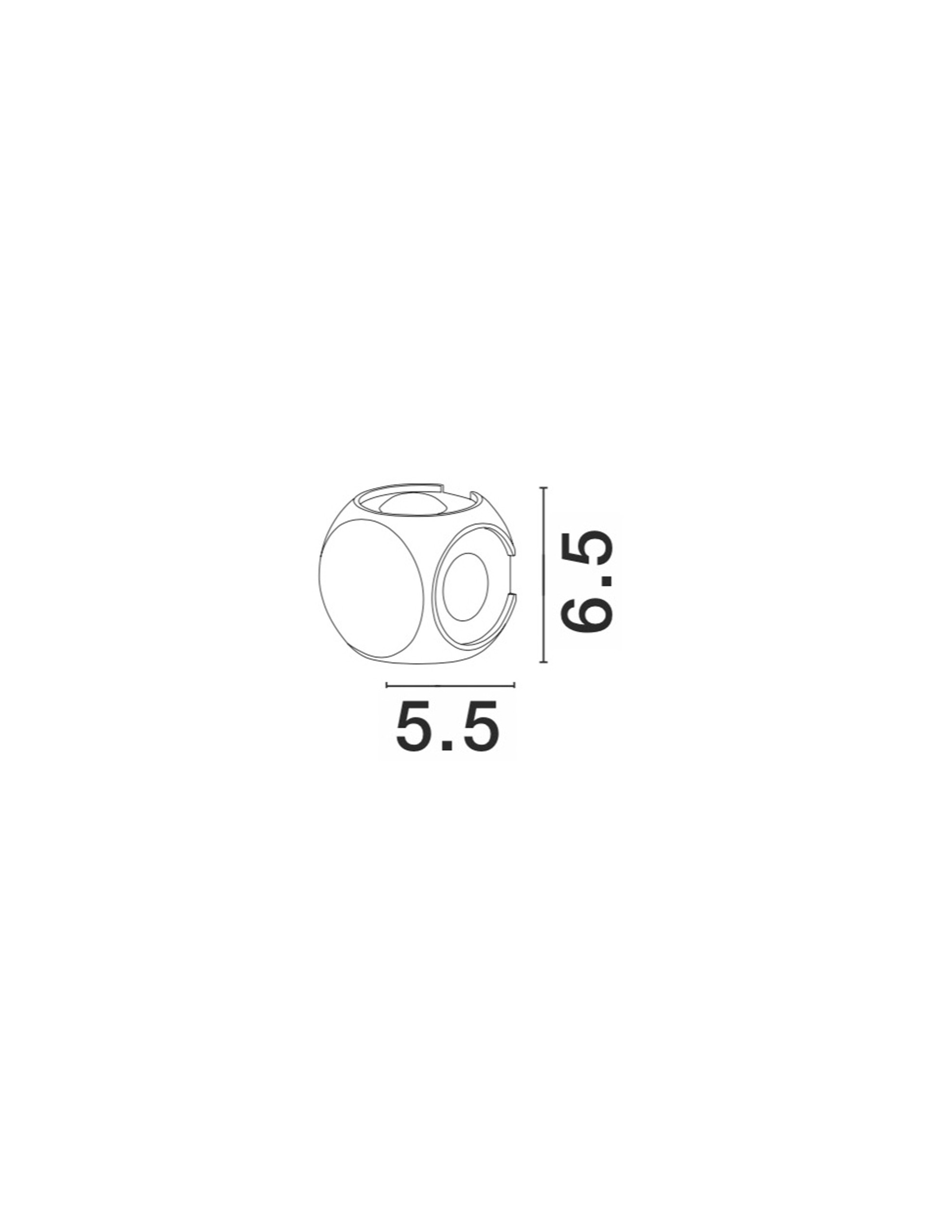 ZARI | L 5.5 W 6.5 H 6.5 cm | 4 W | 3000 K | 265 lm | IP54 | Black | Aluminum