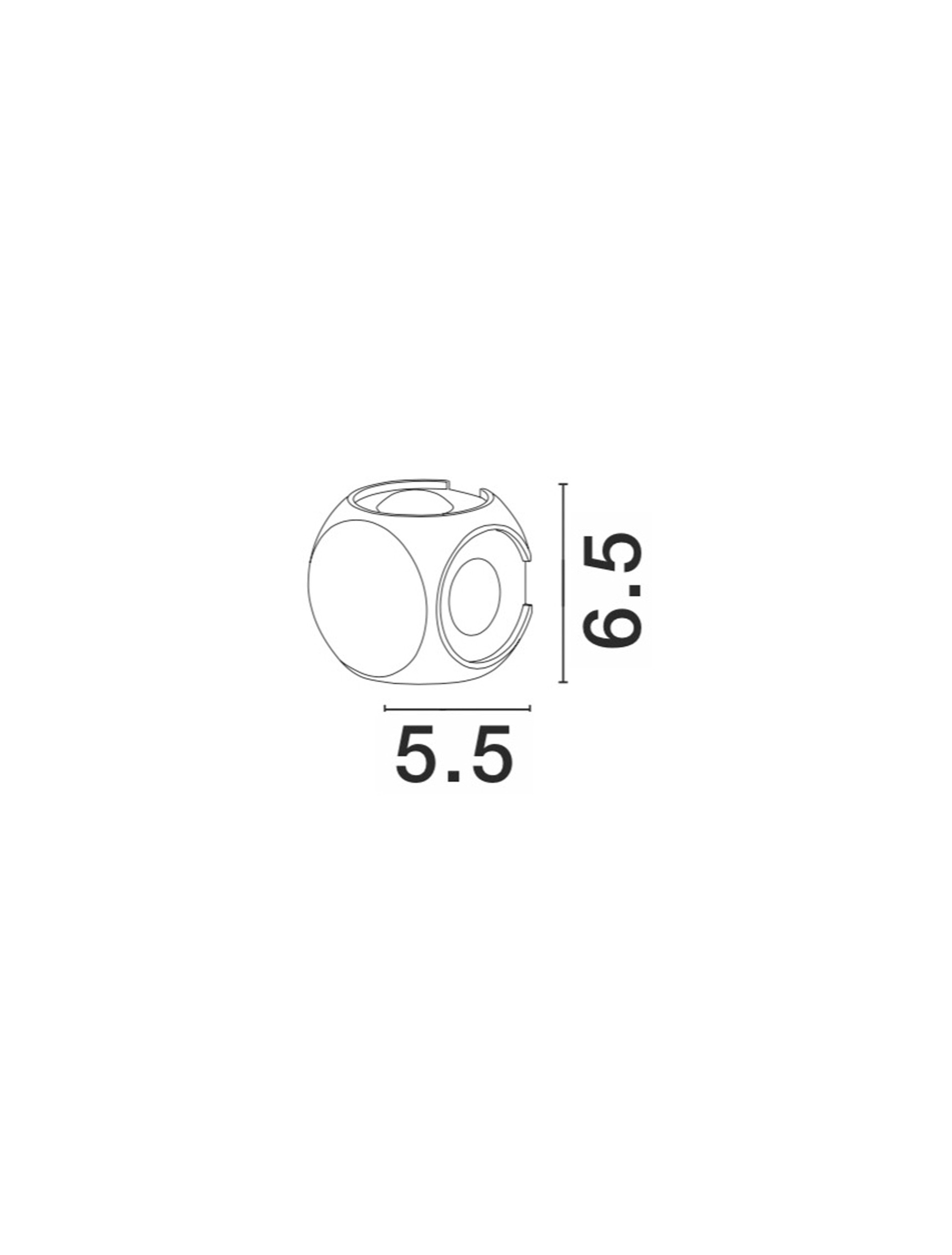 ZARI | L 5.5 W 6.5 H 6.5 cm | 4 W | 3000 K | 265 lm | IP54 | White | Aluminum