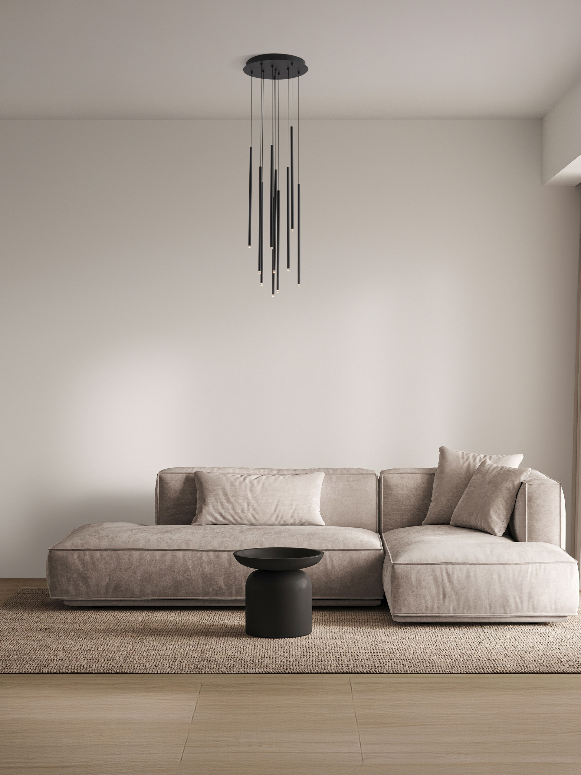 STILVI | H 150 D 40 cm | 41 W | 3000 K | 1522 lm | IP20 | Black | Aluminum