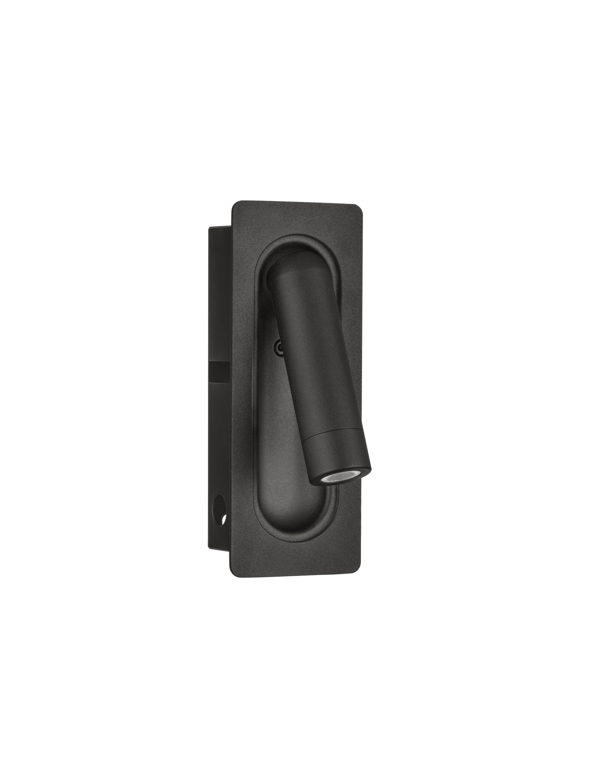INLITE | L 6.8 W 6 H 16.8 cm | 3 W | 3000 K | 166 lm | IP20 | Black | Aluminum